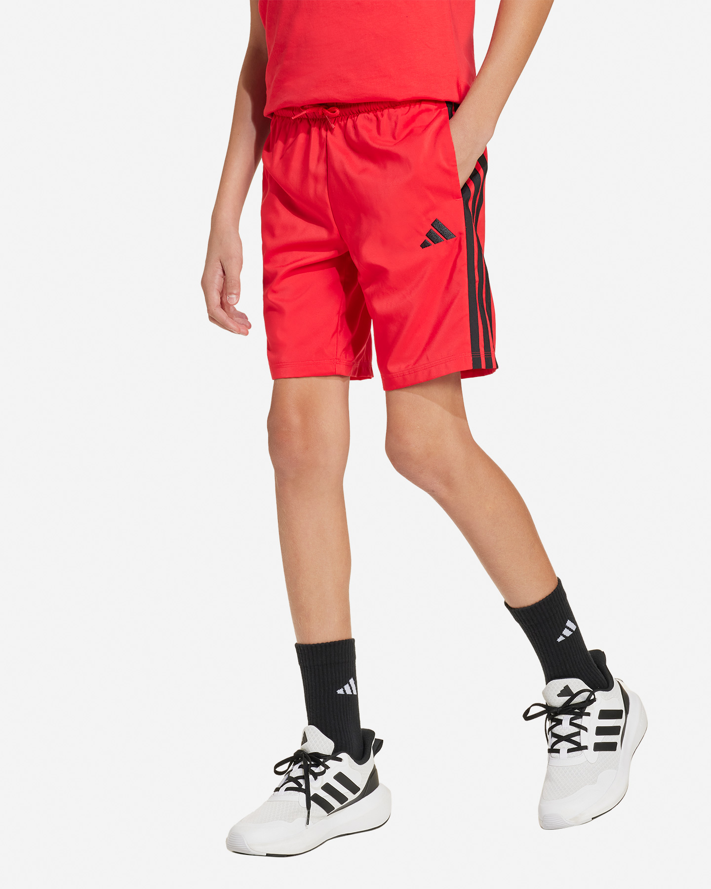 Pantaloncini ADIDAS 3STRIPES JR - Rosso - 1 | Cisalfa Sport