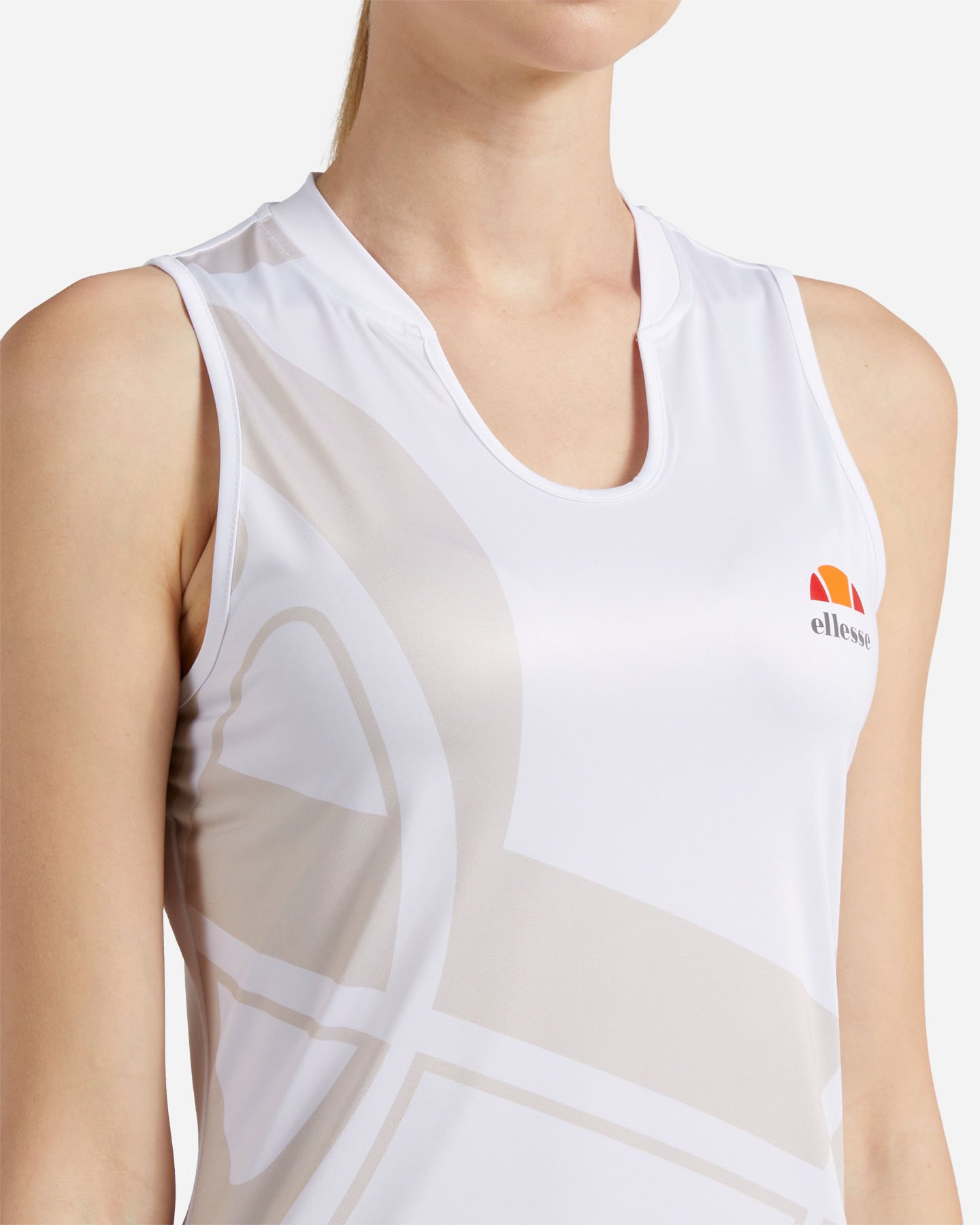 T-shirt tennis ELLESSE CHAIN LOGO W - Bianco - 4 | Cisalfa Sport