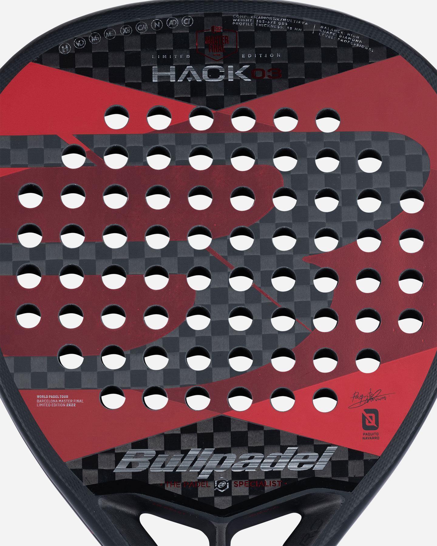 Racchetta padel performance BULLPADEL HACK 03 MFINAL 22  - Rosso - 2 | Cisalfa Sport