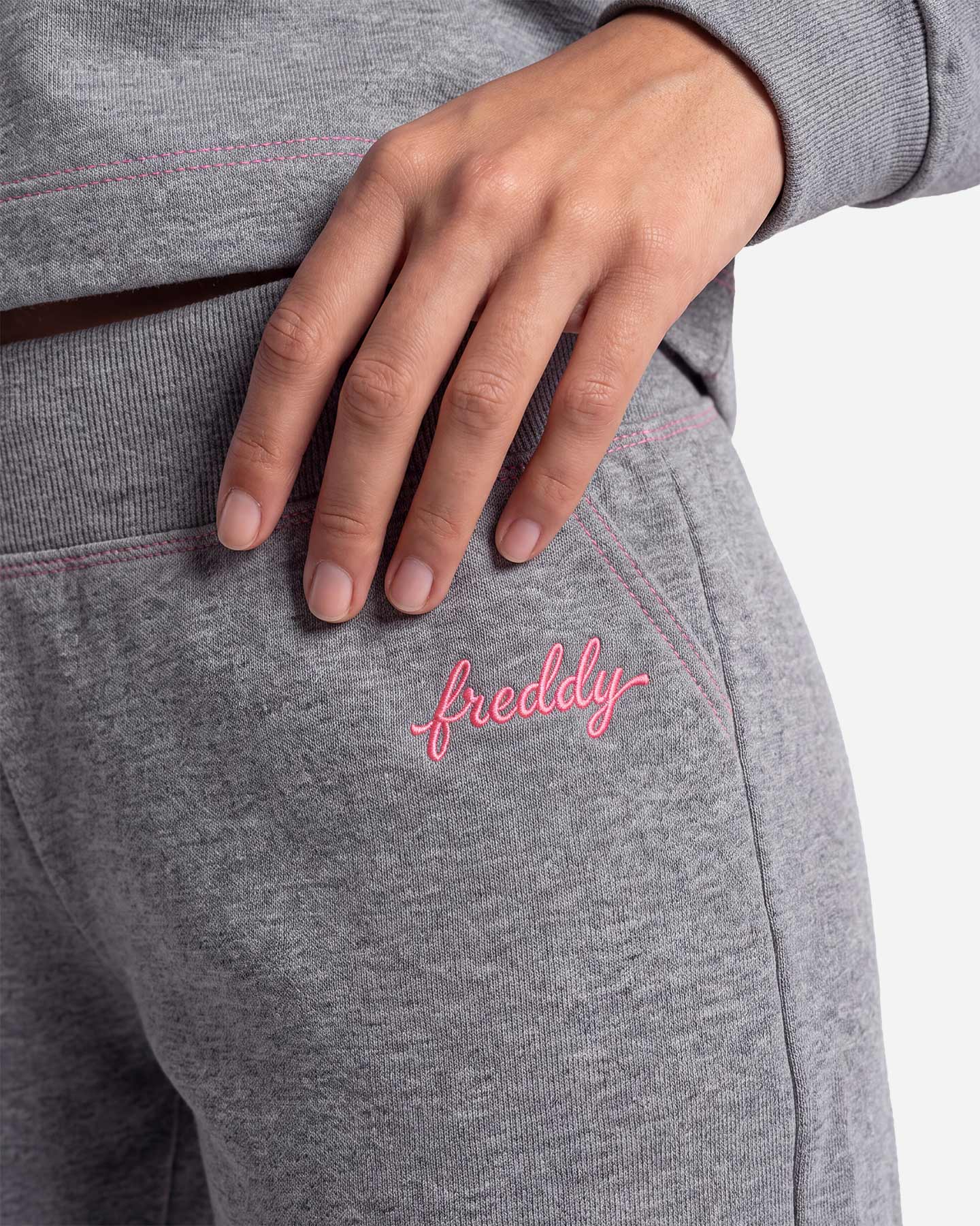 Pantalone FREDDY WIDE LEG MELANGE W - Grigio - 5 | Cisalfa Sport
