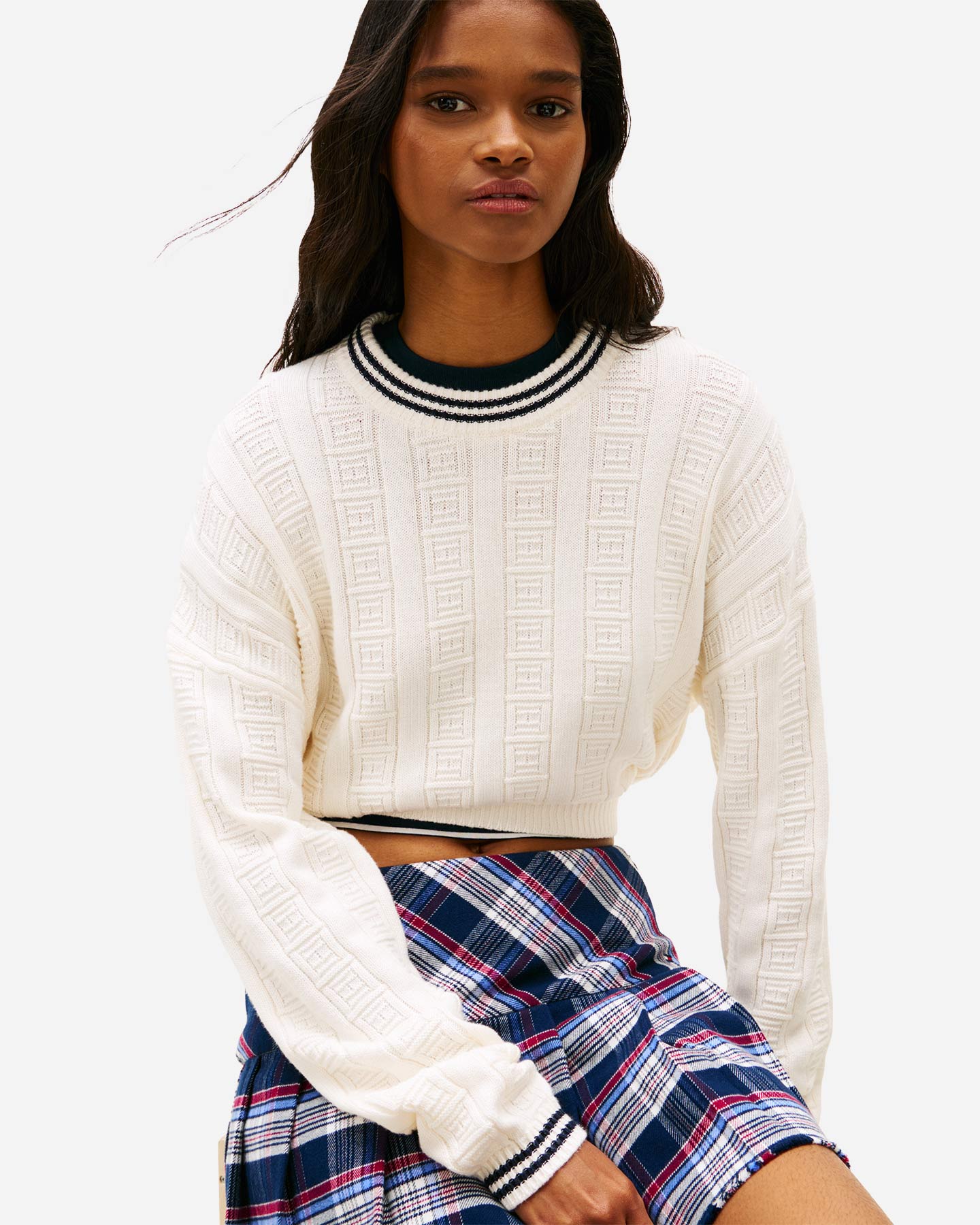 Maglione TOMMY HILFIGER BOXY FLAG W - Bianco - 4 | Cisalfa Sport