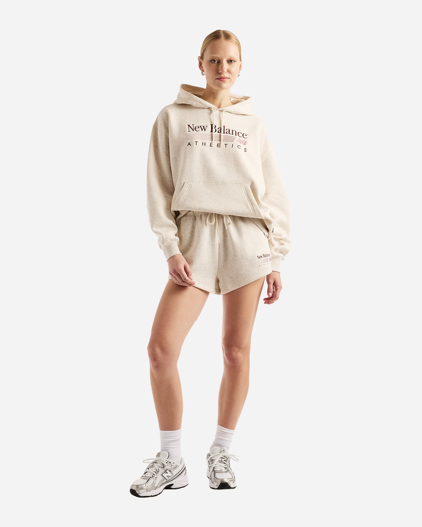 Felpa NEW BALANCE TRACKSIDE BIG LOGO W - Beige - 3 | Cisalfa Sport