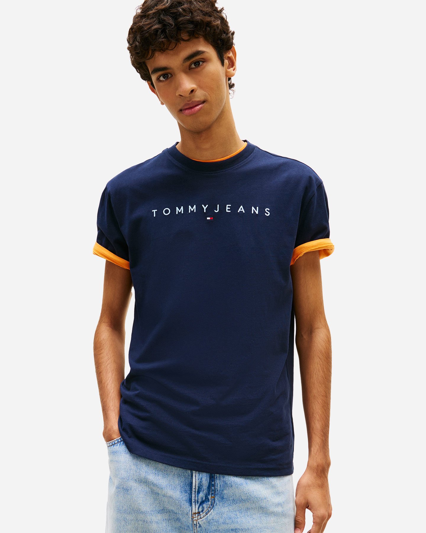 T-shirt TOMMY HILFIGER LINEAR LOGO M - Blu Navy - 1 | Cisalfa Sport