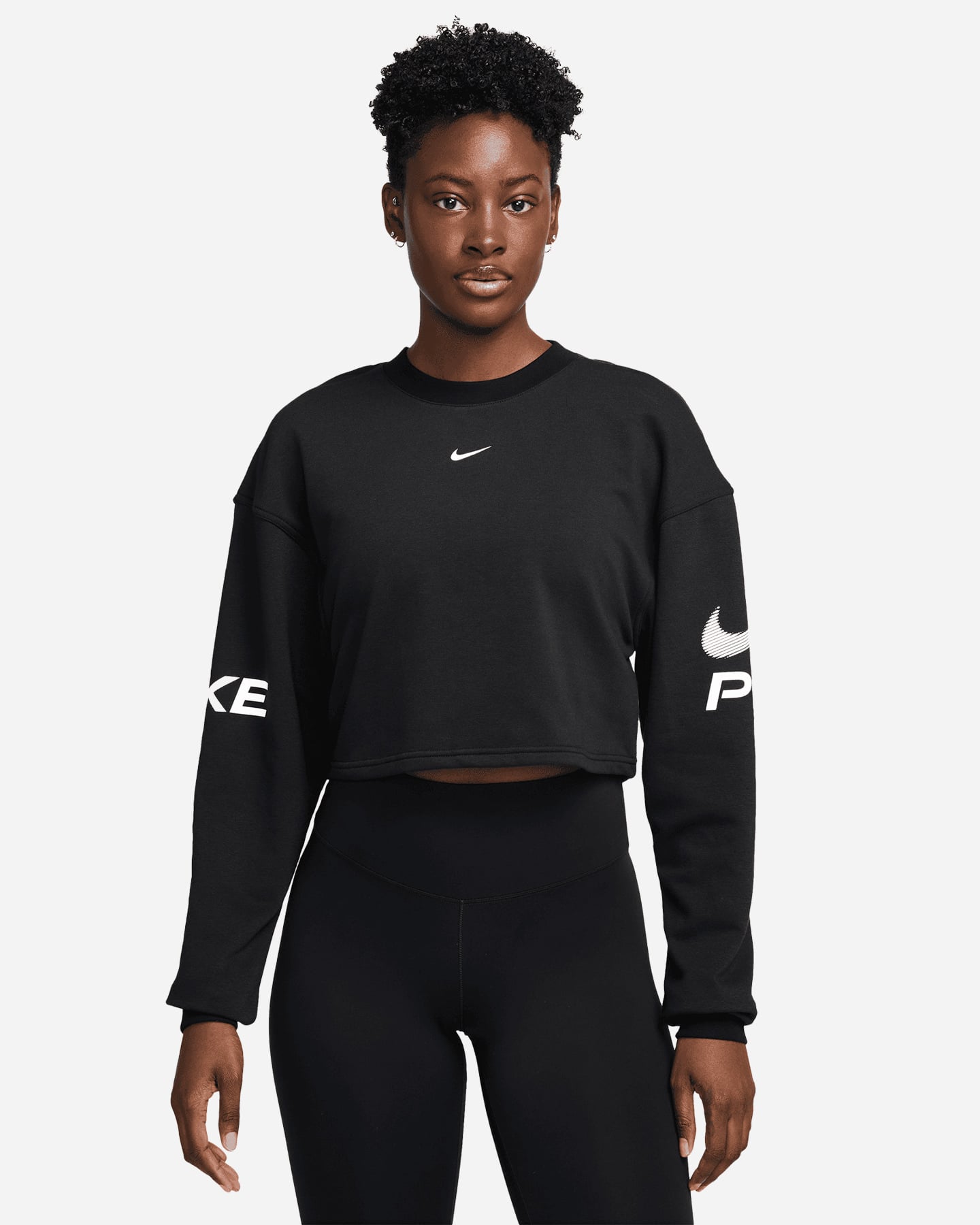 Nike Dri Fit Crew Nk Pro Grx W - Felpa Training - Donna - Nero