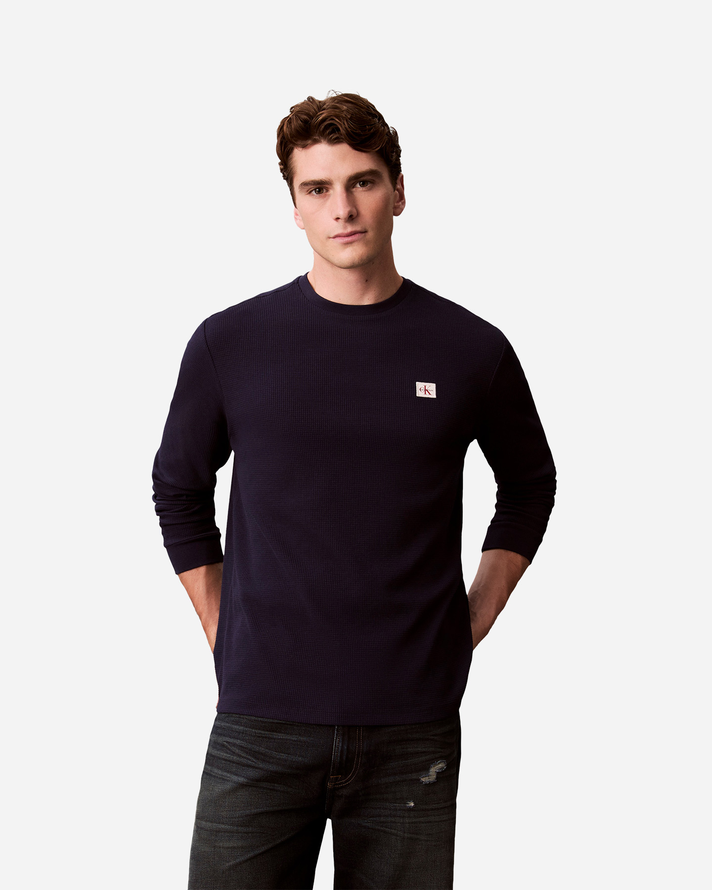 T-shirt CALVIN KLEIN JEANS WAFFLE BADGE M - Blu - 1 | Cisalfa Sport