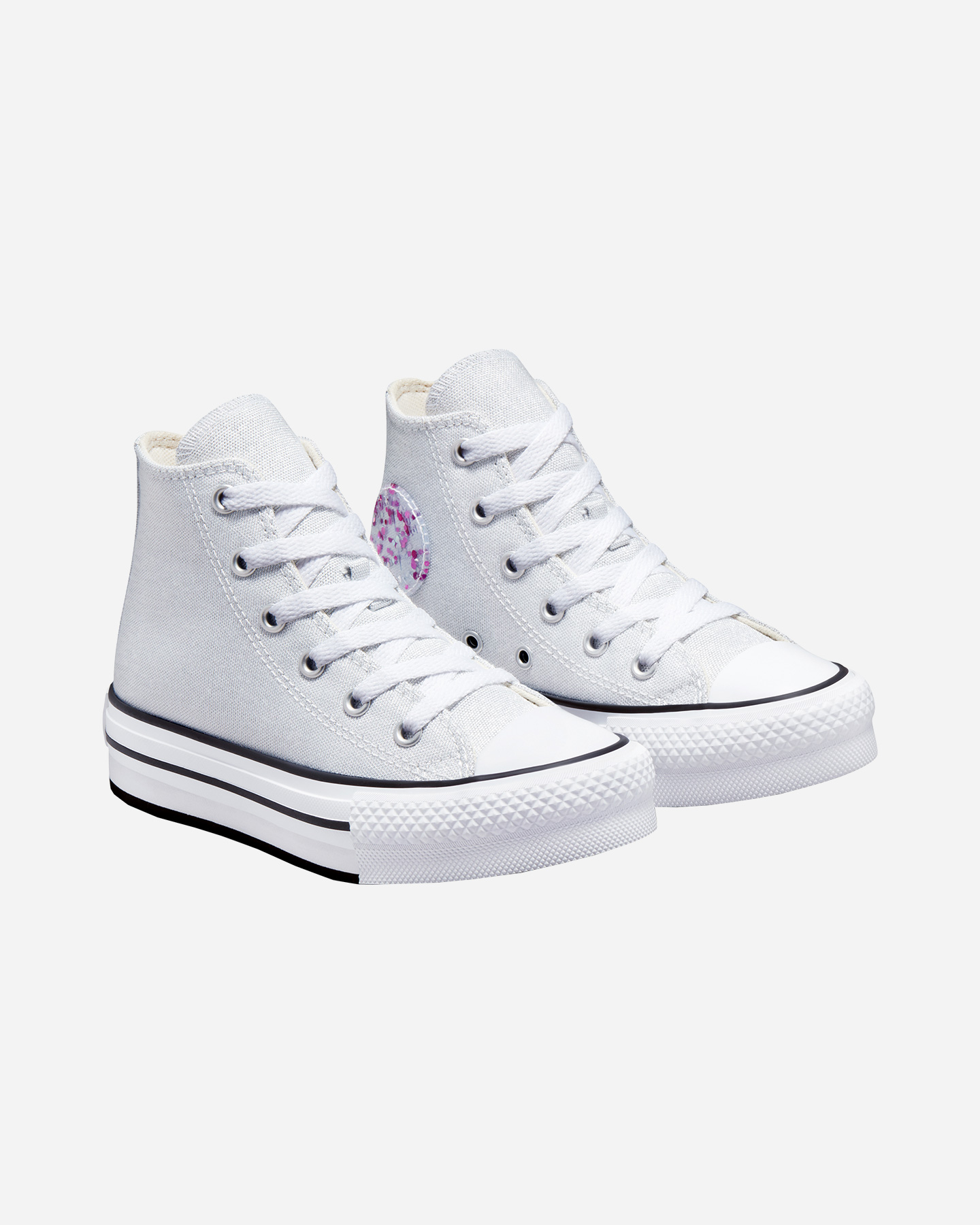 Scarpe sneakers CONVERSE CHUCK TAYLOR ALL STAR HIGH EVA LIFT GLITTER PLATFORM JR - Bianco - 1 | Cisalfa Sport