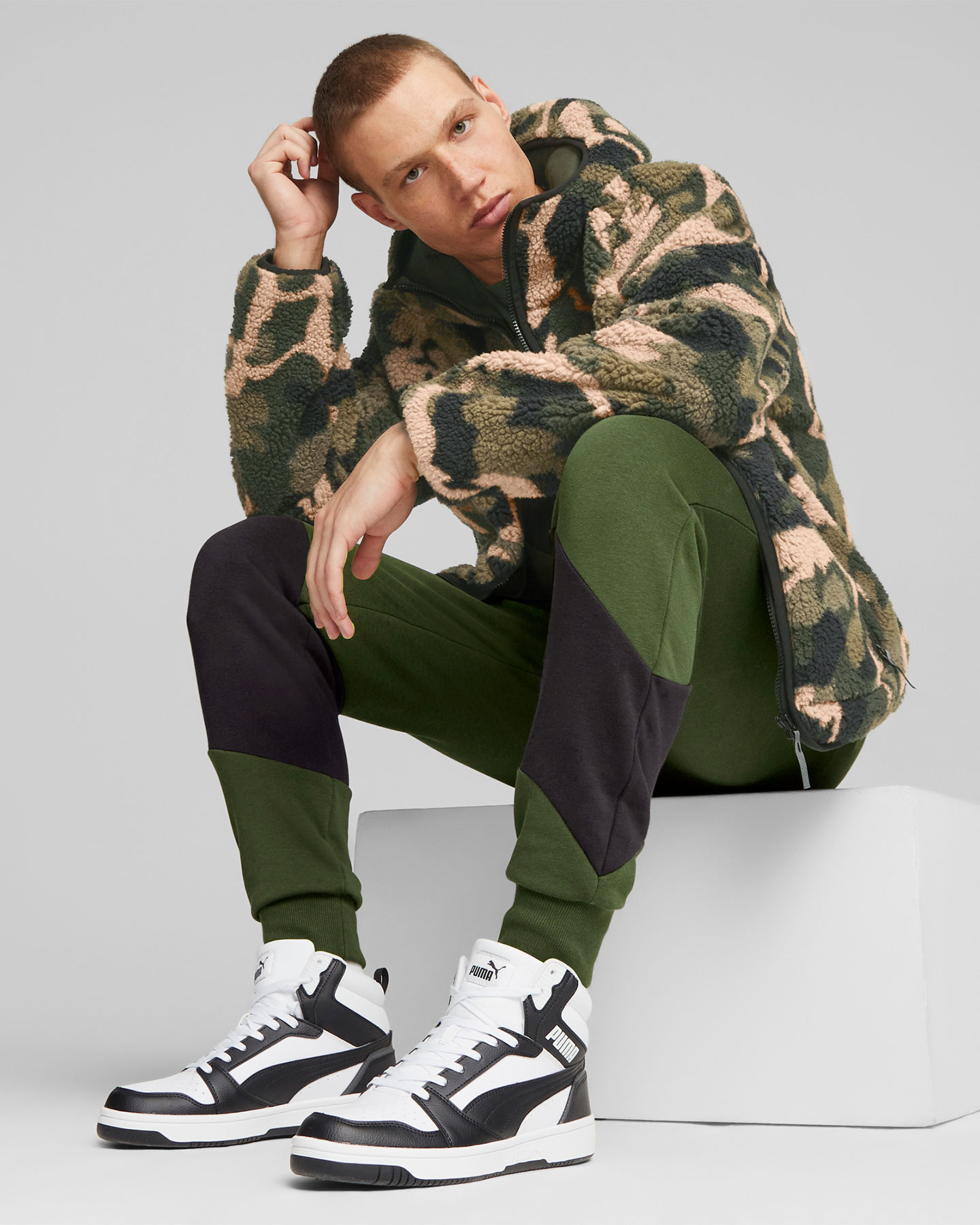 Felpa PUMA ALL OVER CAMU M - Verde - 4 | Cisalfa Sport