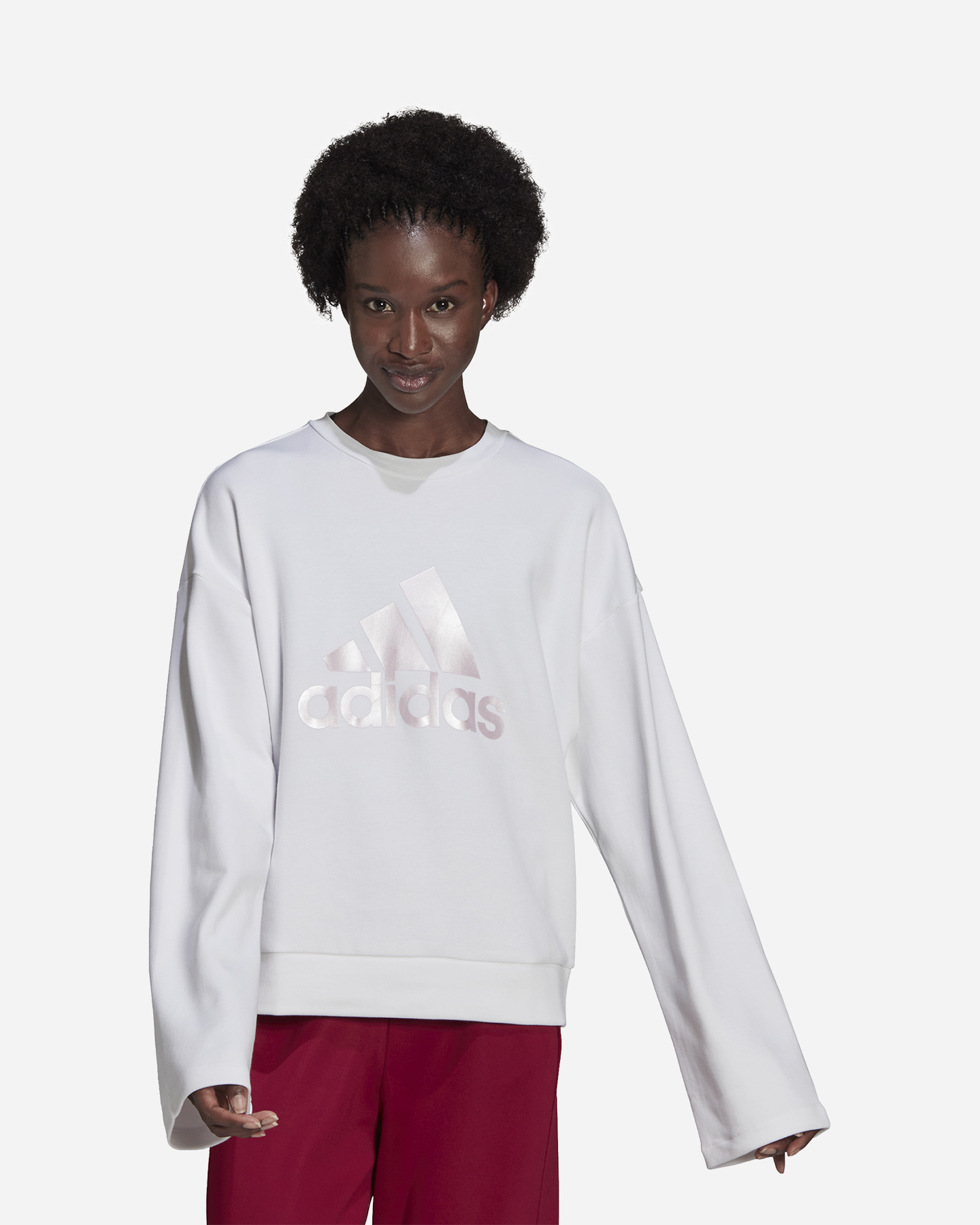 Felpa ADIDAS ROUND BIG LOGO W - Bianco - 1 | Cisalfa Sport