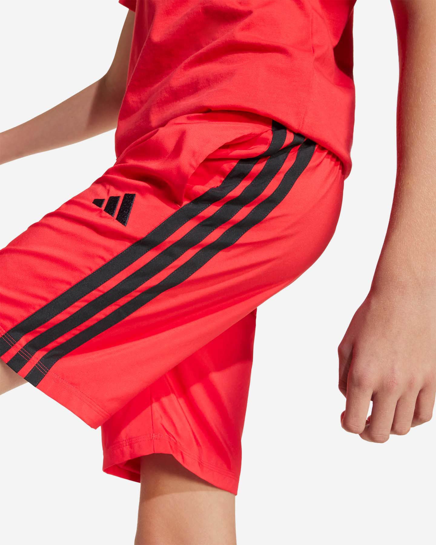 Pantaloncini ADIDAS 3STRIPES JR - Rosso - 5 | Cisalfa Sport