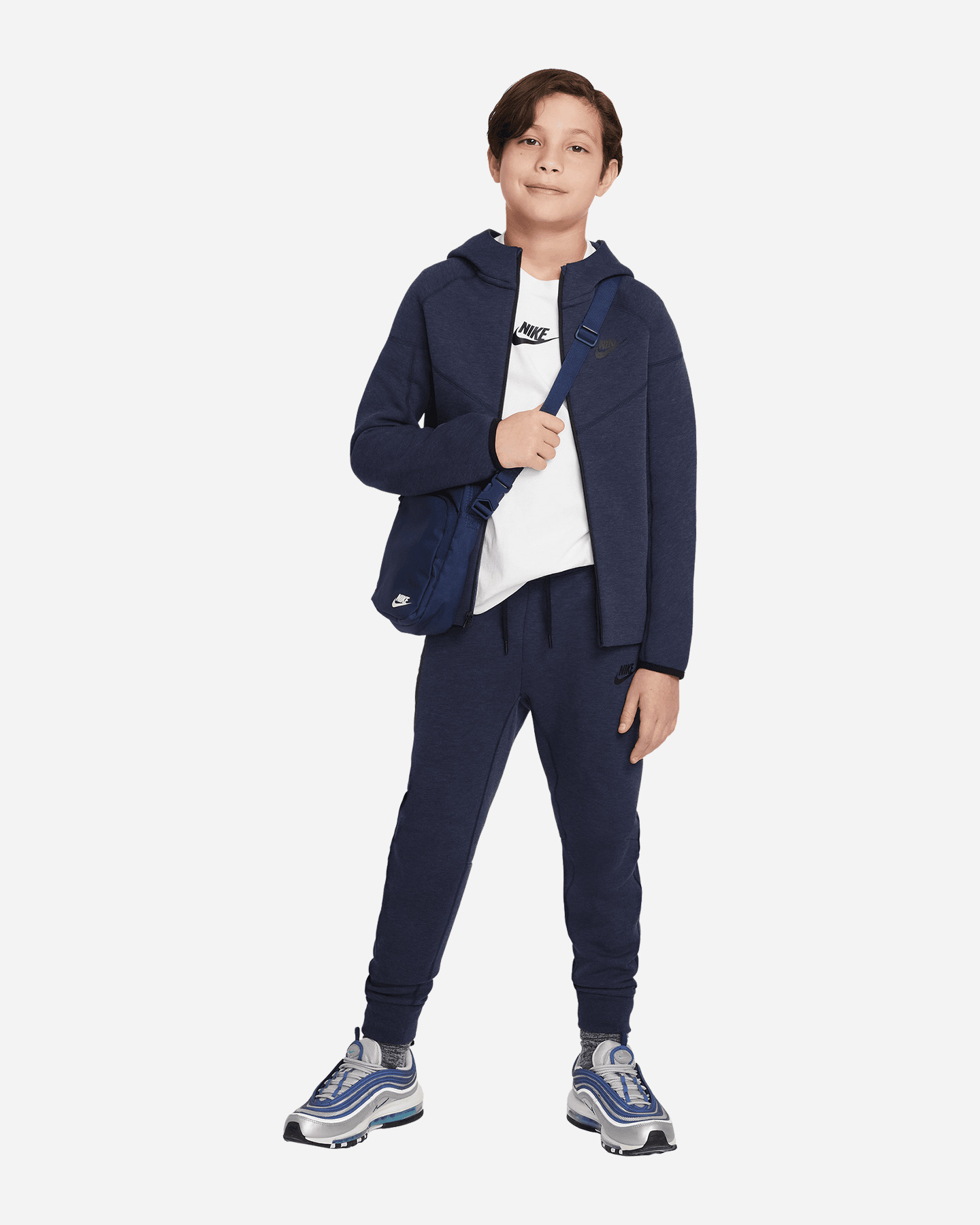 Felpa NIKE TECH FLEECE JR - Blu - 2 | Cisalfa Sport