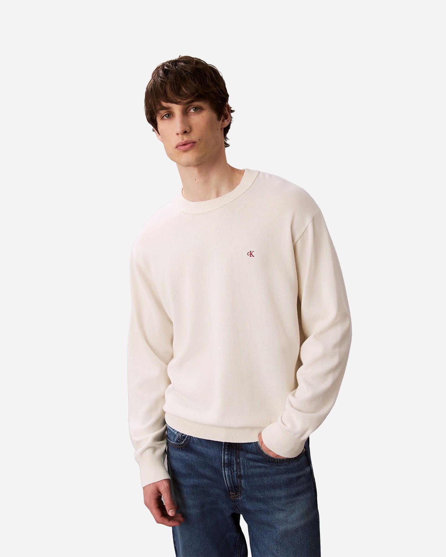 Maglione CALVIN KLEIN JEANS SMALL LOGO M - Beige - 1 | Cisalfa Sport