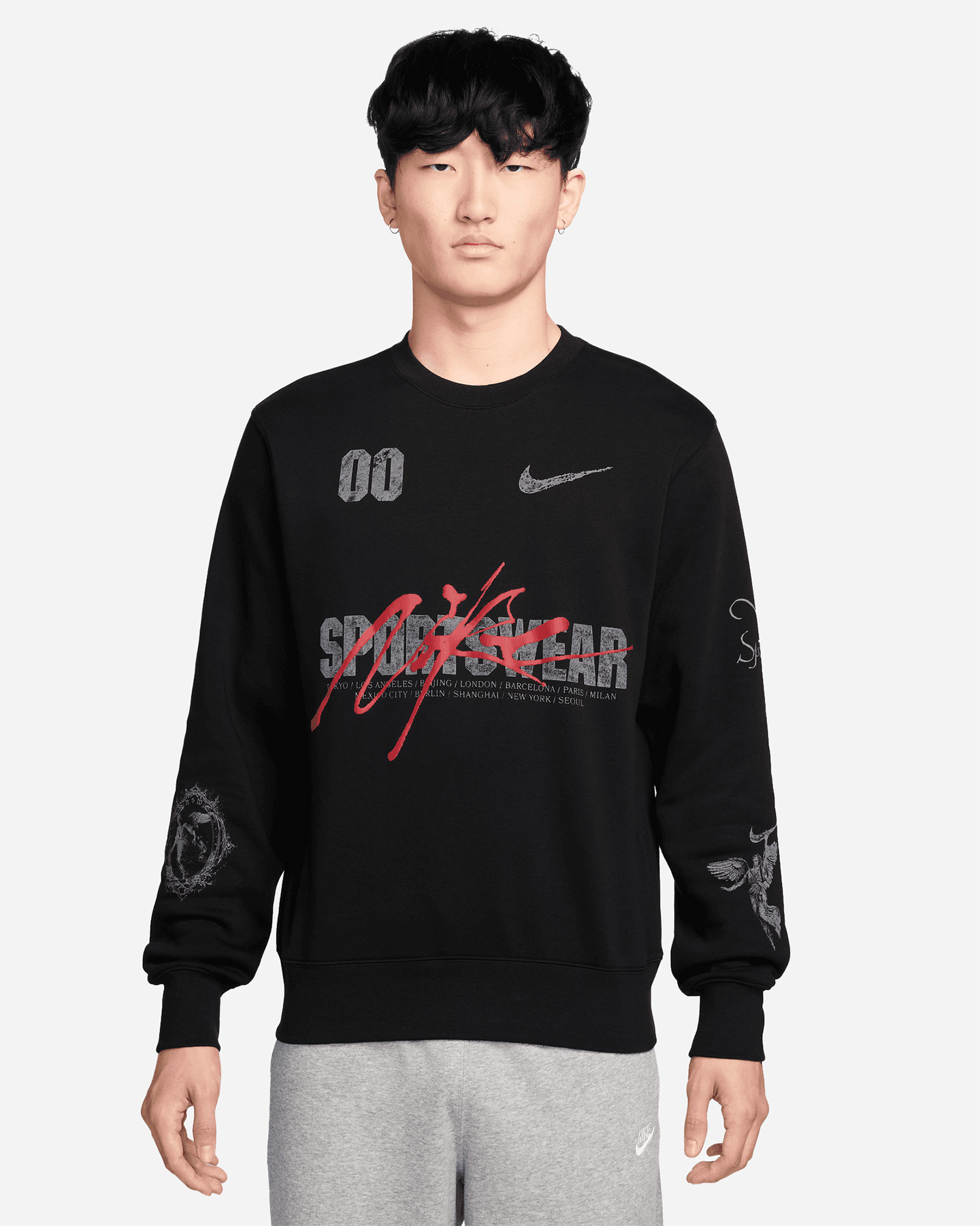 Felpa NIKE FL CREW GRAPHIC M - Nero - 0 | Cisalfa Sport