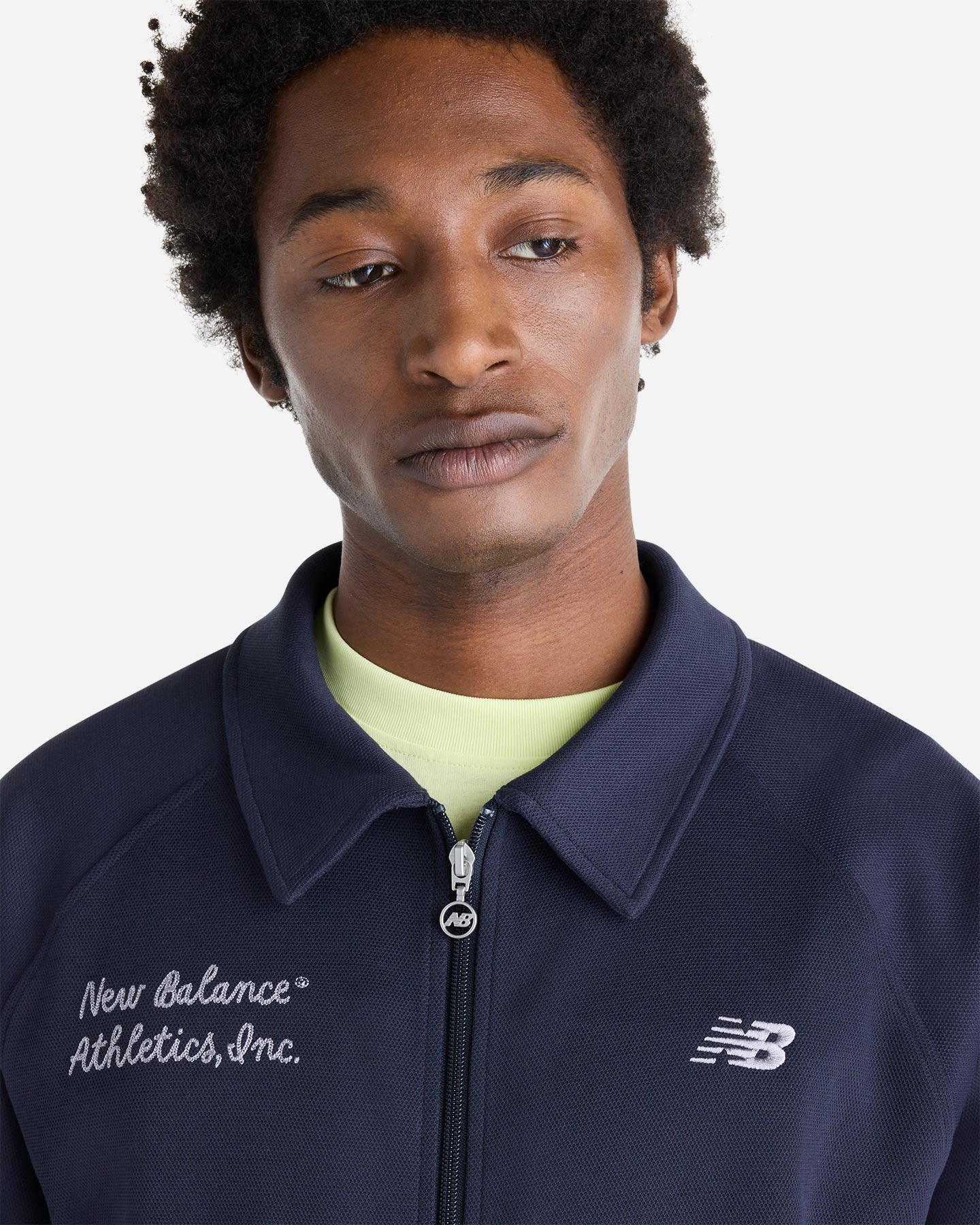 Giacca NEW BALANCE COLLEGE PIQUET F-ZIP M - Blu Navy - 3 | Cisalfa Sport