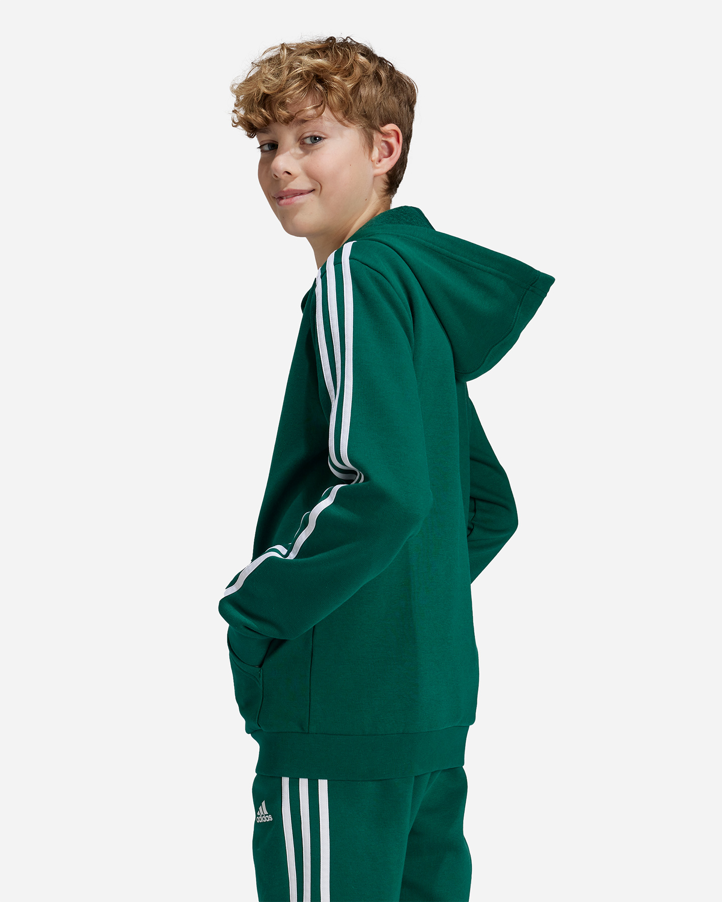 Felpa ADIDAS ESSENTIAL 3STRIPES JR - Verde - 2 | Cisalfa Sport