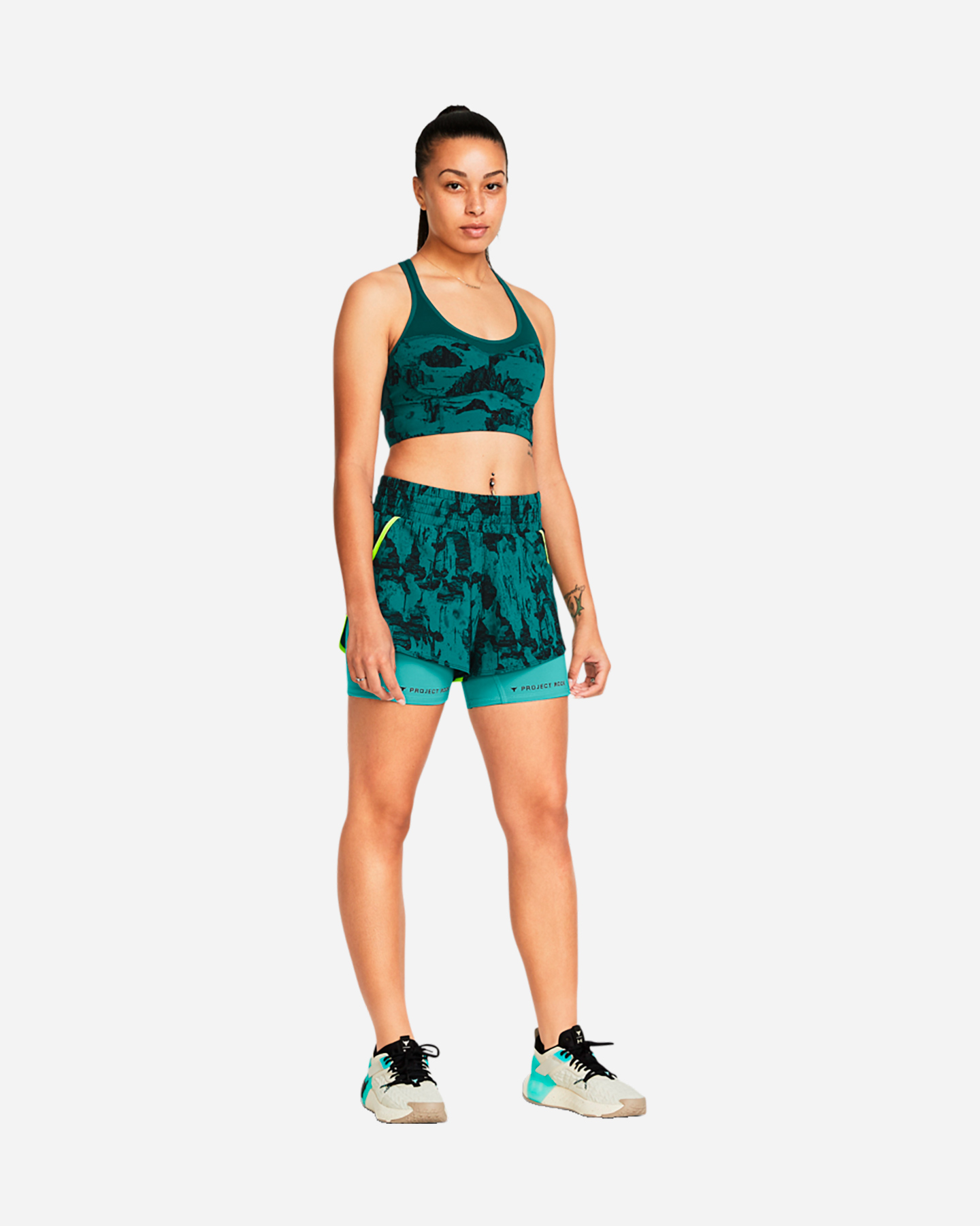 Short training UNDER ARMOUR 2IN1 THE ROCK W - Verde - 5 | Cisalfa Sport