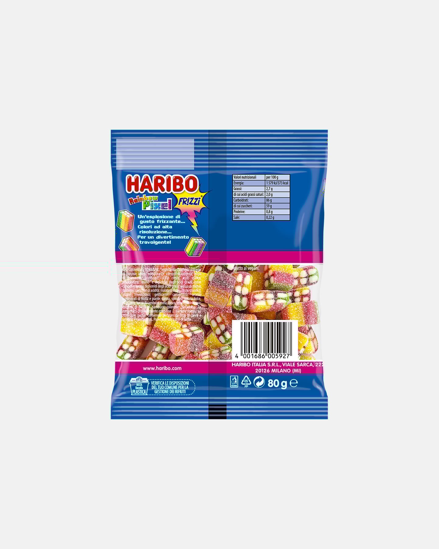Caramelle HARIBO PIXEL FRIZZI 80 G  - Color mix - 1 | Cisalfa Sport
