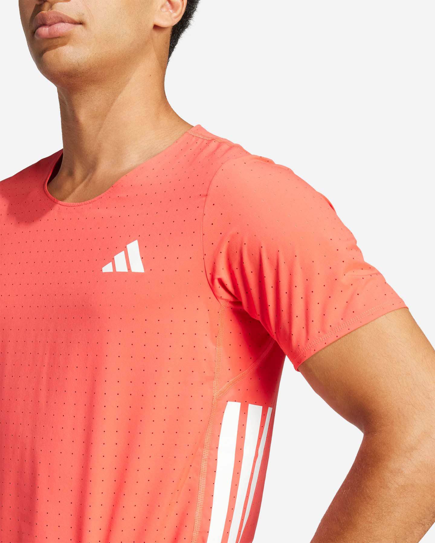 T-shirt running ADIDAS ADIZERO M - Rosso - 4 | Cisalfa Sport