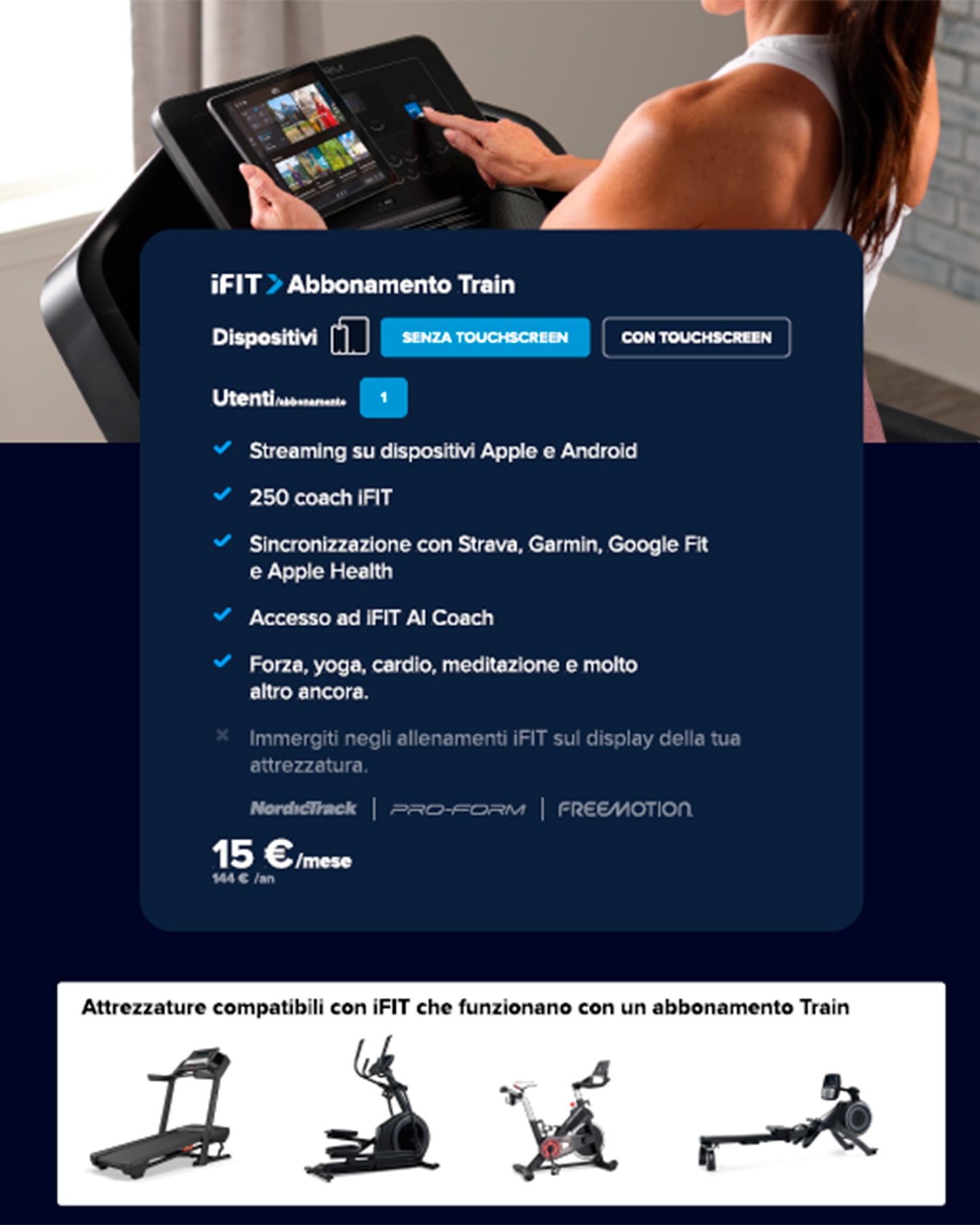Nordictrack Abbonamento Ifit One Year Train - Abbonamento - Grigio
