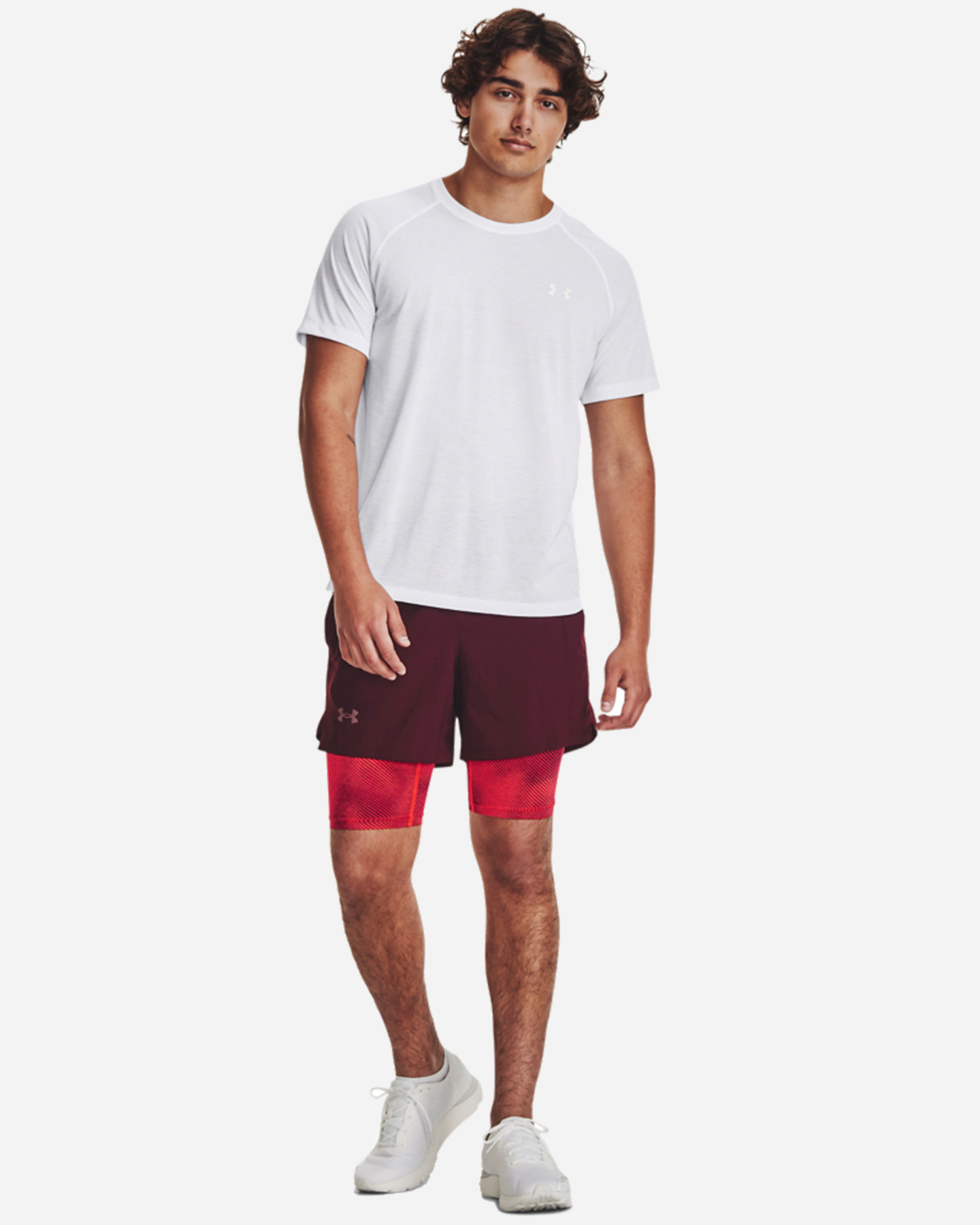 Short running UNDER ARMOUR LAUNCH 5 2IN1 M - Rosso - 2 | Cisalfa Sport