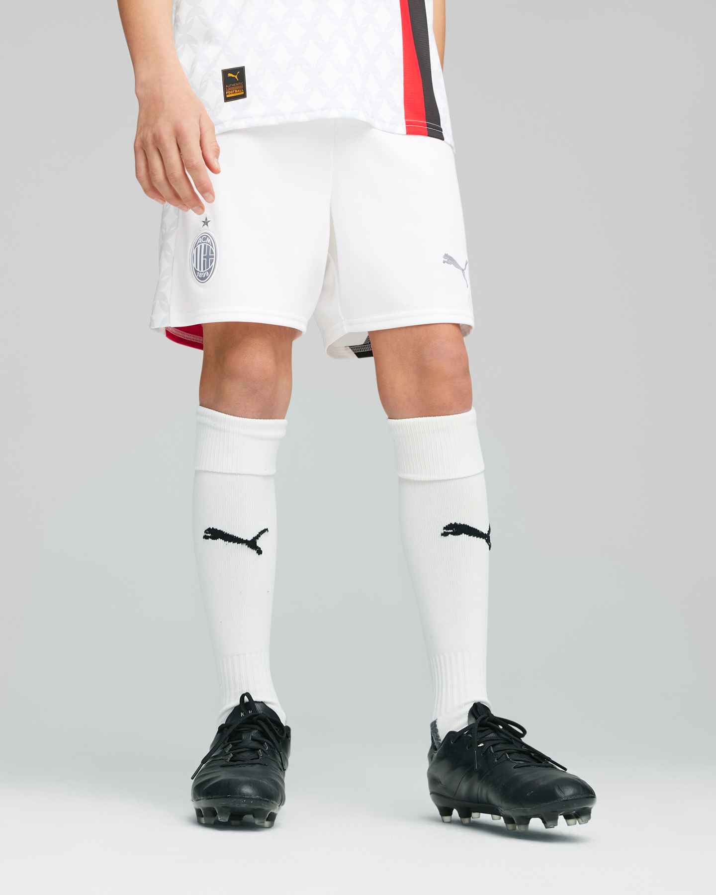 Pantaloncini calcio ufficiali PUMA MILAN AWAY 23-24 JR - Bianco - 2 | Cisalfa Sport