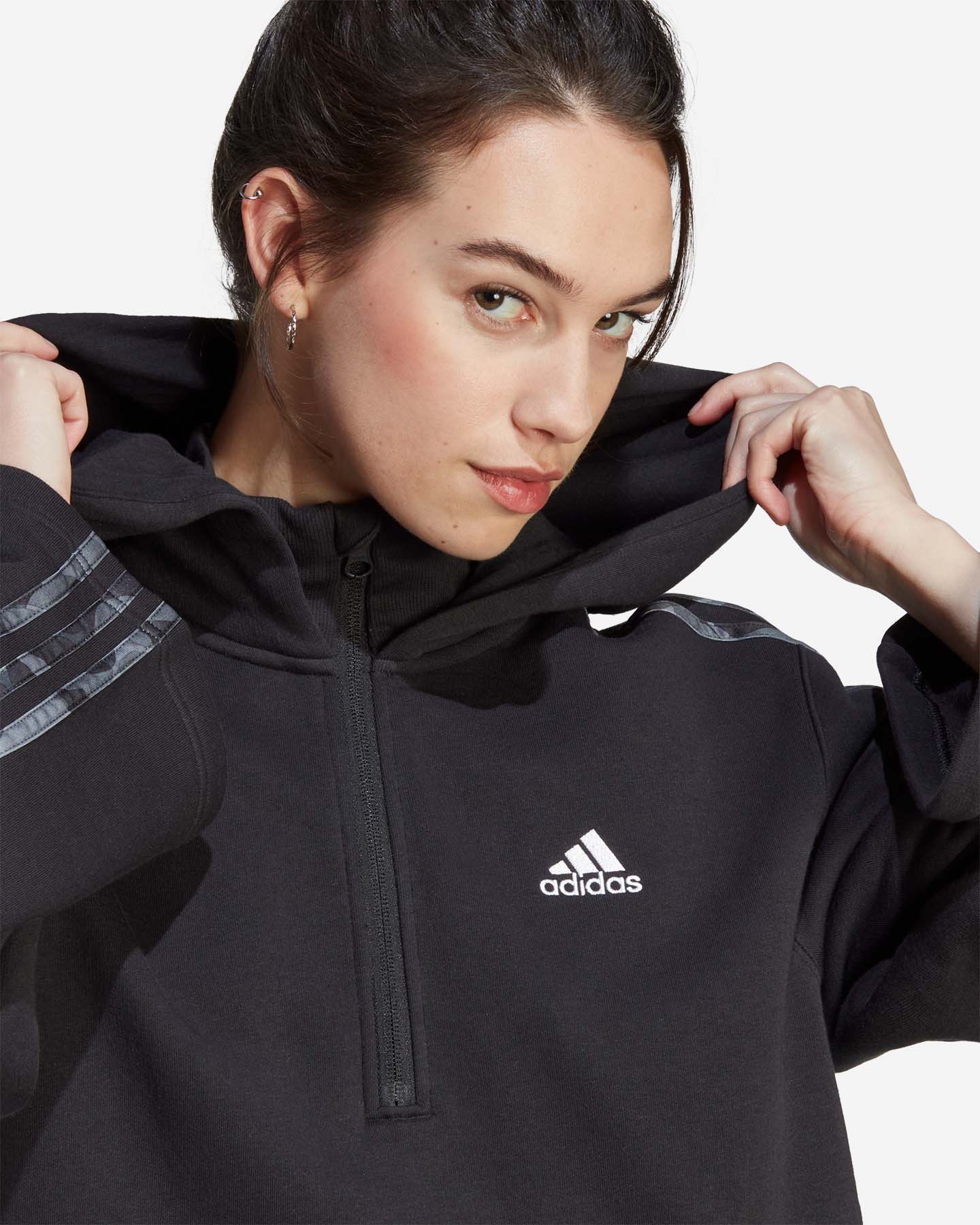 Felpa ADIDAS 3 STRIPES W - Nero - 4 | Cisalfa Sport