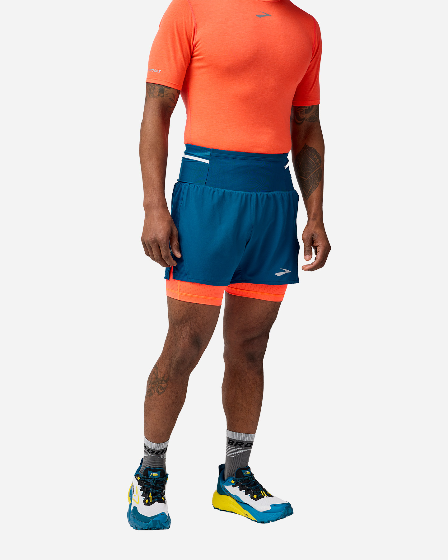 Short running BROOKS HIGH POINT 2IN1 M - Color mix - 1 | Cisalfa Sport