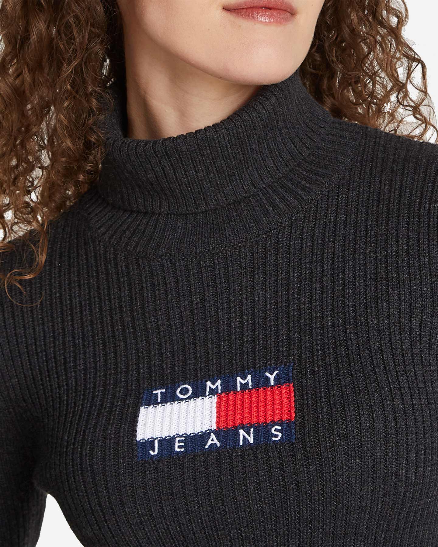 Maglione TOMMY HILFIGER HIGH NECK BADGE W - Nero - 4 | Cisalfa Sport