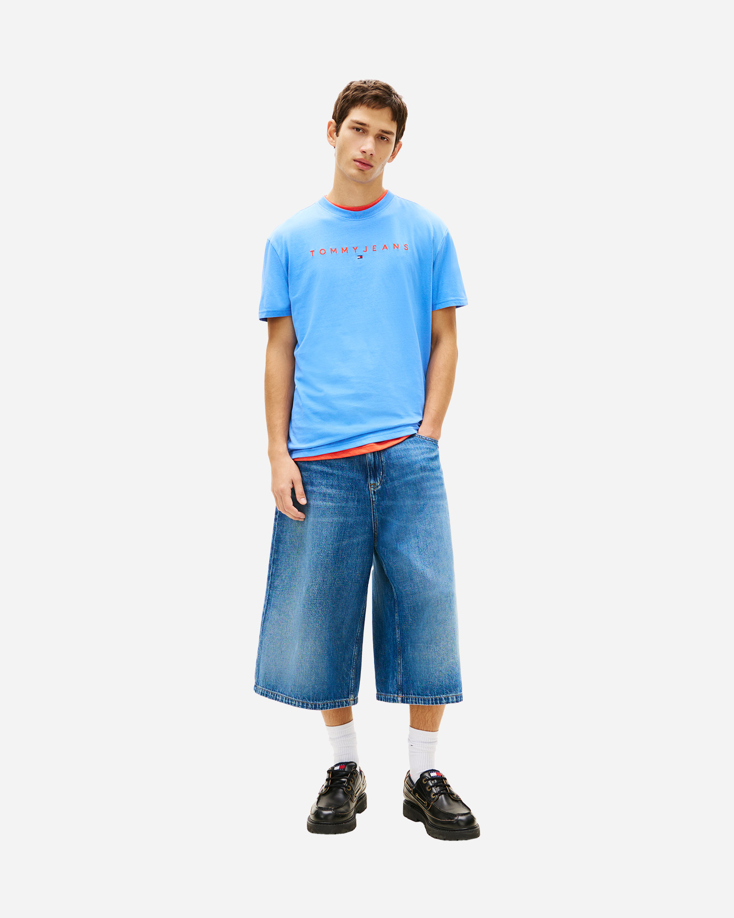 T-shirt TOMMY HILFIGER LINEAR LOGO M - Blu - 2 | Cisalfa Sport