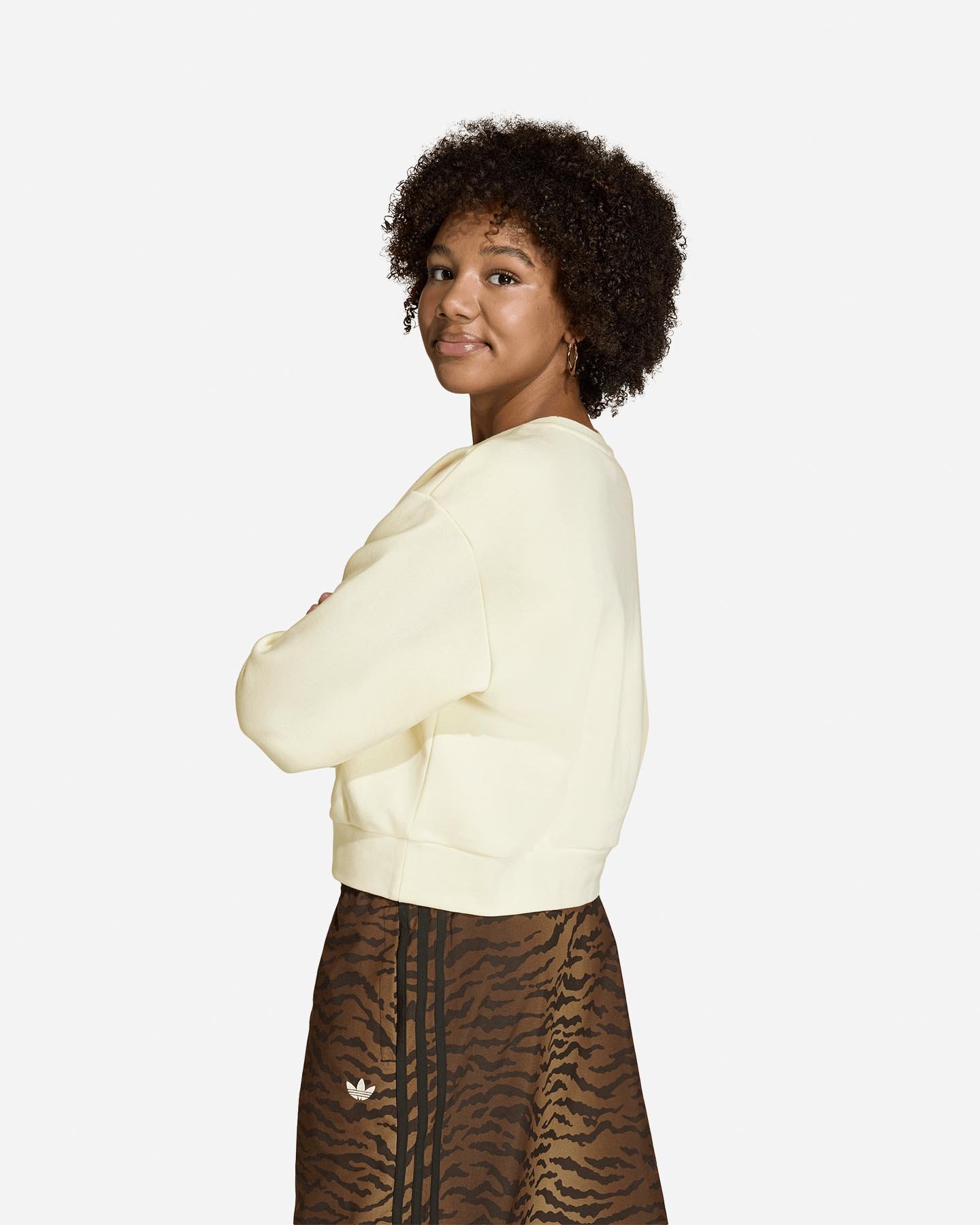 Felpa ADIDAS BOXY CREW JR - Beige - 2 | Cisalfa Sport