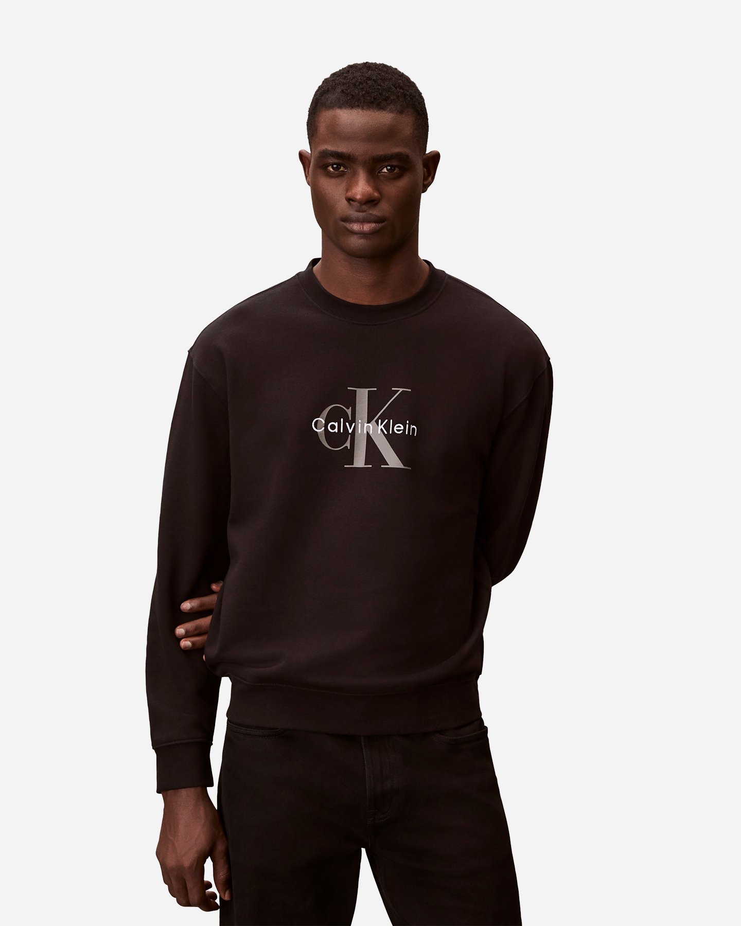 Felpa CALVIN KLEIN JEANS TERRY MONOLOGO M - Nero - 1 | Cisalfa Sport