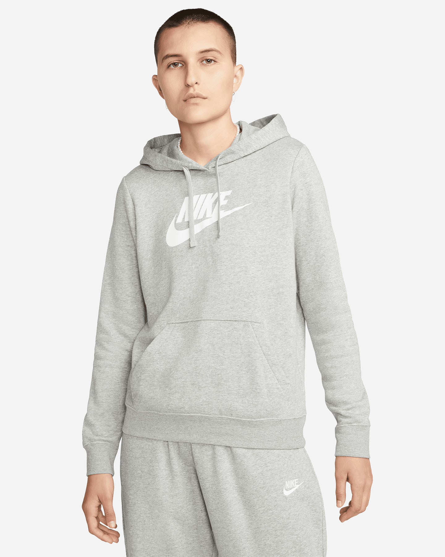Felpa NIKE BIG LOGO CLUB W - Grigio - 0 | Cisalfa Sport