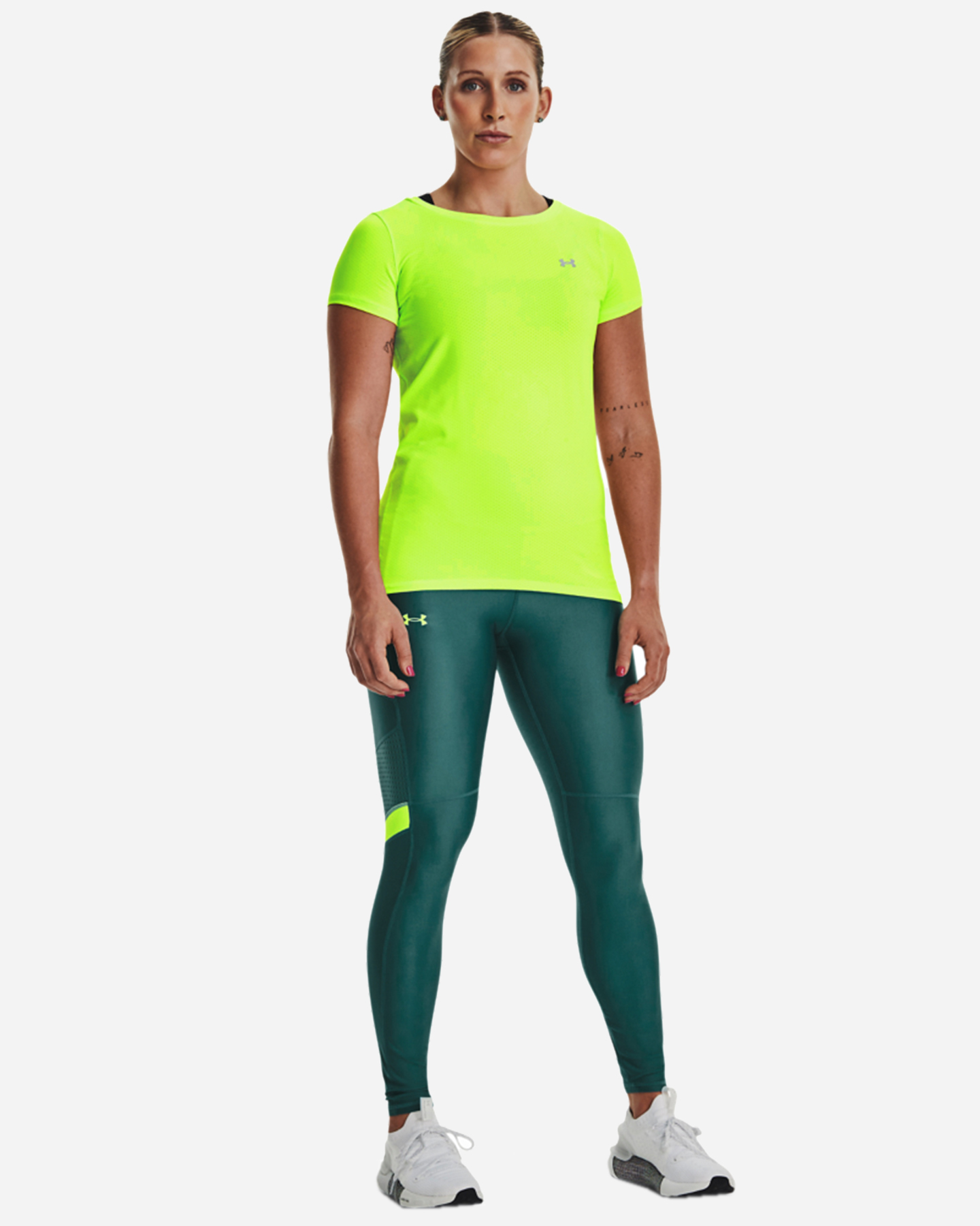 T-shirt training UNDER ARMOUR SMALL LOGO W - Verde - 2 | Cisalfa Sport
