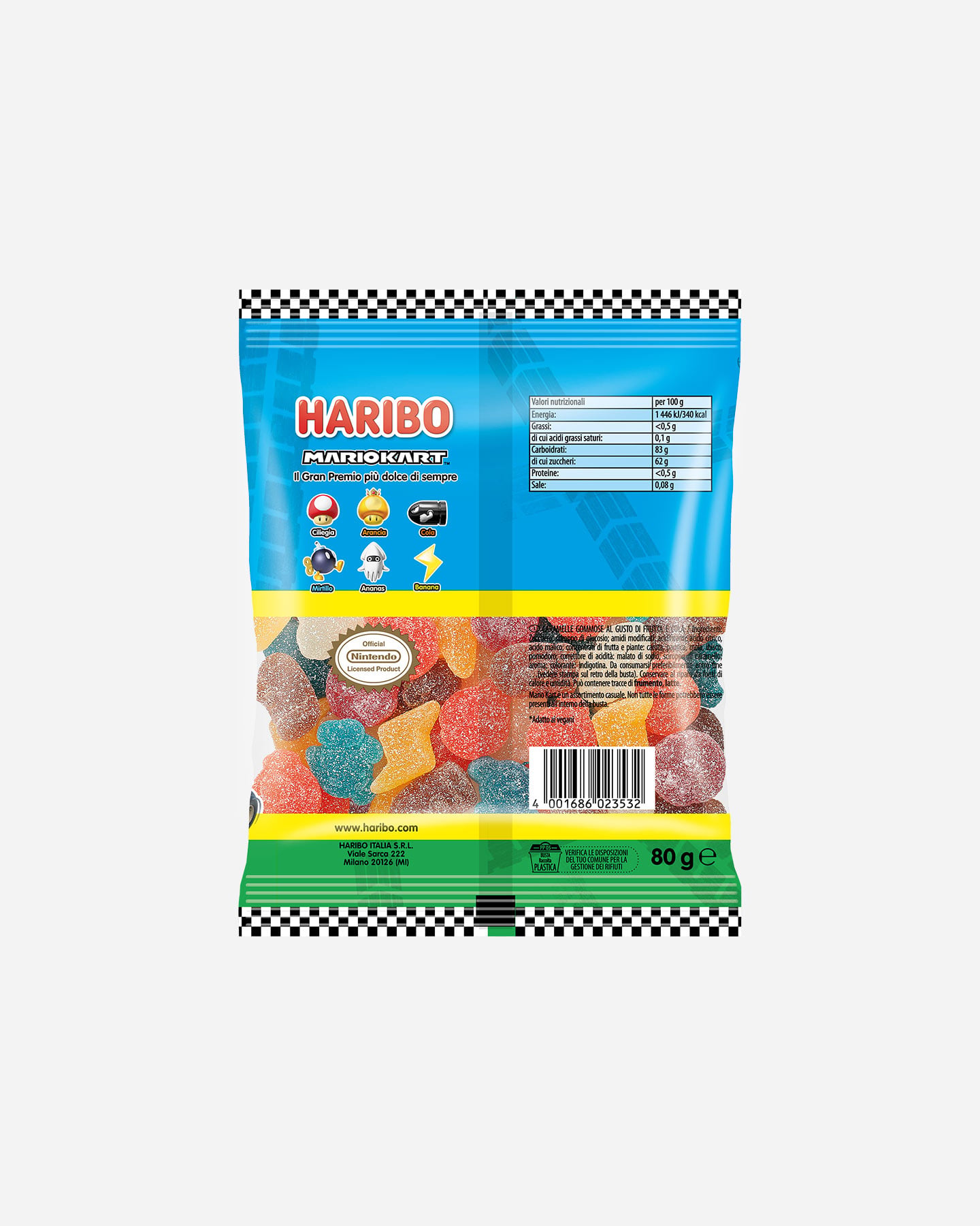Caramelle HARIBO MARIO KART FRIZZI 80 GR - 1 | Cisalfa Sport