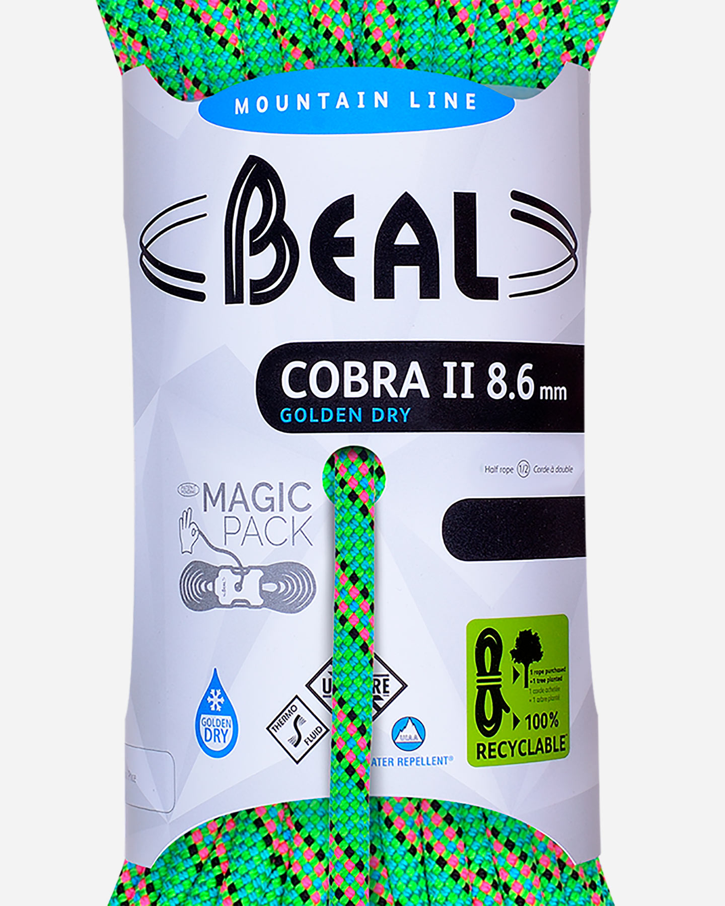 Corda BEAL COBRA II 8,6MM X 60MT - Verde - 1 | Cisalfa Sport