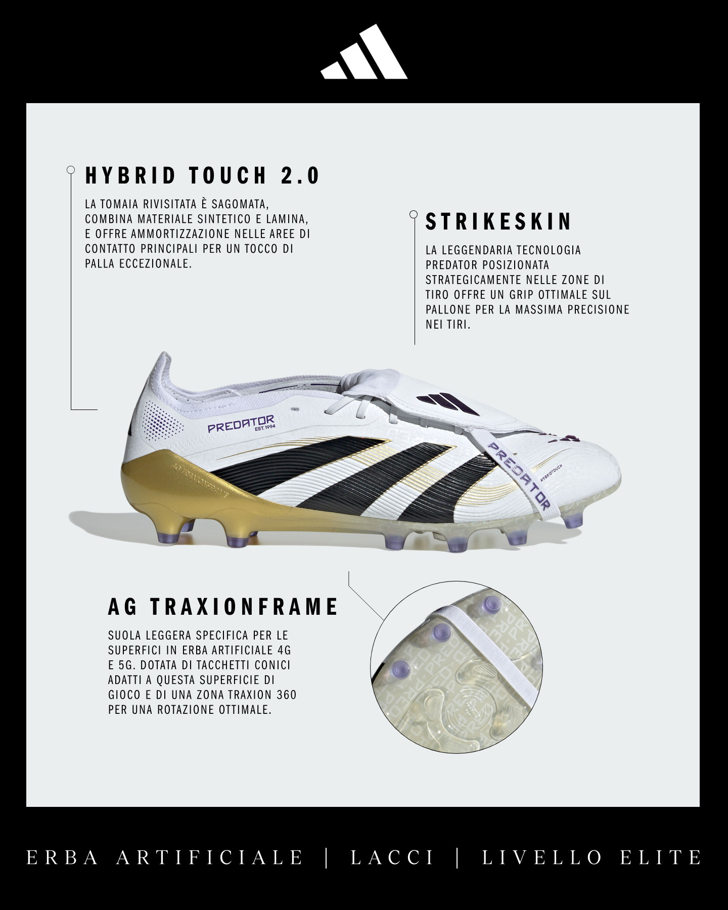 Scarpe calcio ADIDAS PREDATOR ELITE FT AG M - Color mix - 1 | Cisalfa Sport