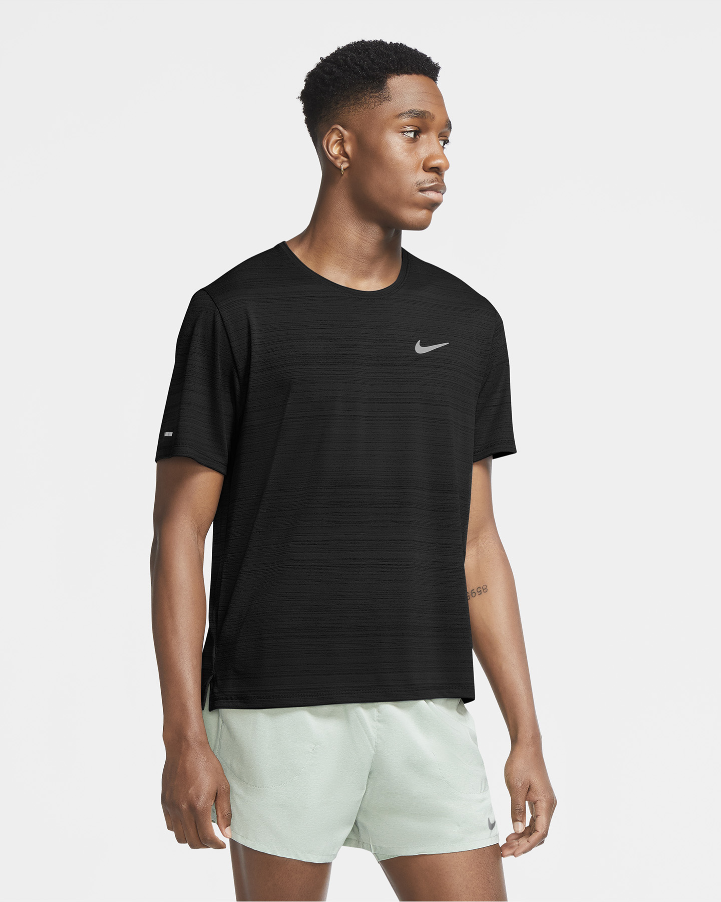 T-shirt running NIKE DRI-FIT MILER M - Nero - 2 | Cisalfa Sport