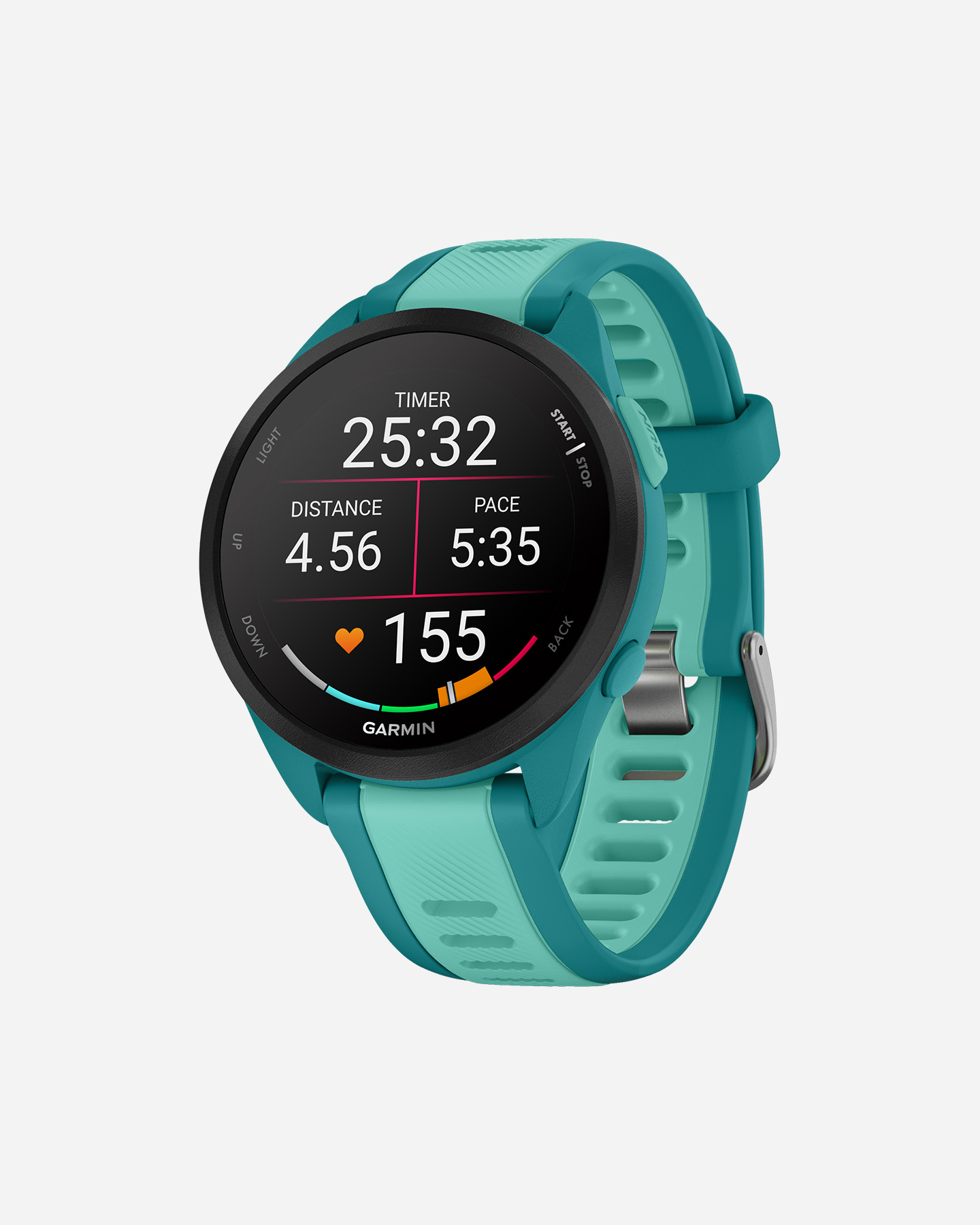 Garmin Forerunner 165, Smartwatch Per La Corsa, 43Mm, Musica, App Di Streaming, Gps, Cardio, Vo2Max, Report Mattutino, Hrv Status, Piani Gratuiti 5K, 10K, 21K E Maratona, Garminpay (Aqua)