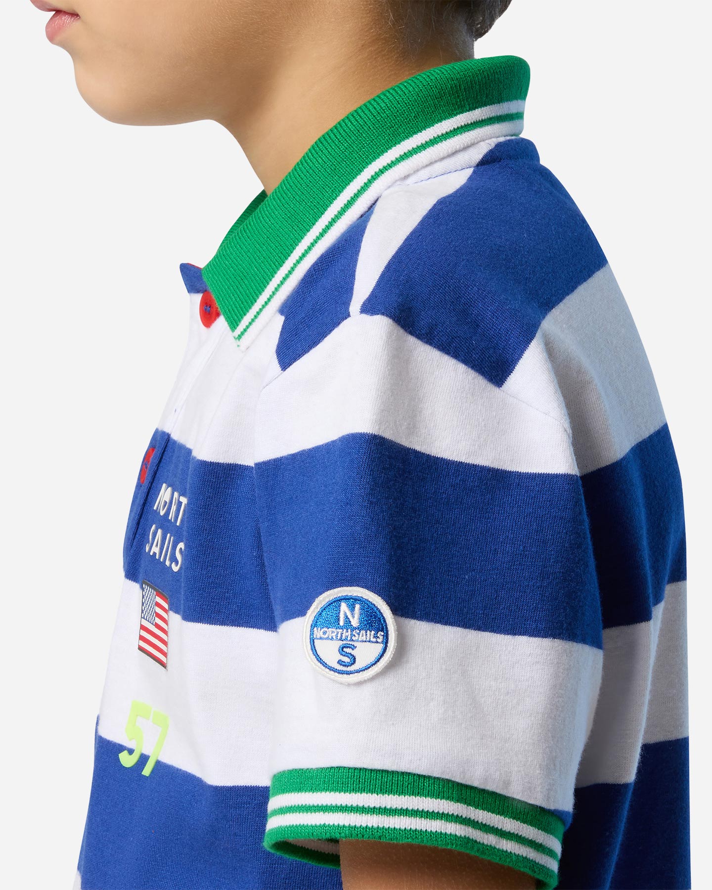 Polo NORTH SAILS STRIPED JR - Bianco - 5 | Cisalfa Sport