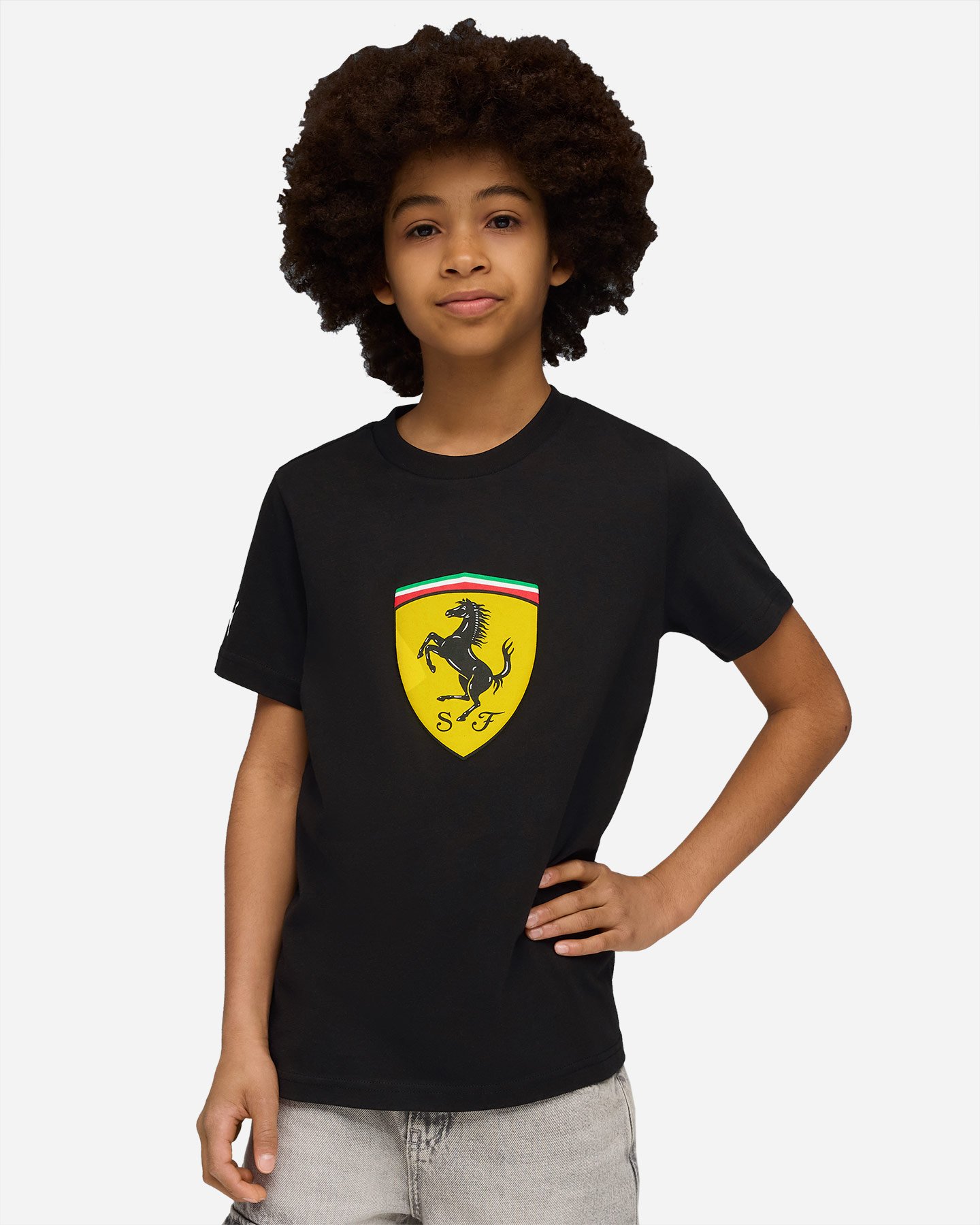 T-shirt PUMA FERRARI SPORTSW COLORED SHIELD JR - Nero - 2 | Cisalfa Sport