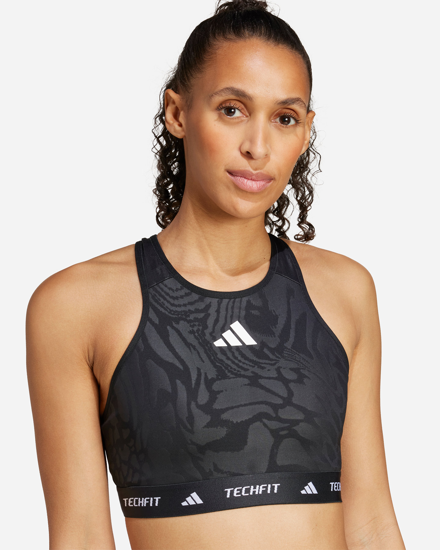 Bra training ADIDAS TECHFIT PRINT W - Nero - 4 | Cisalfa Sport