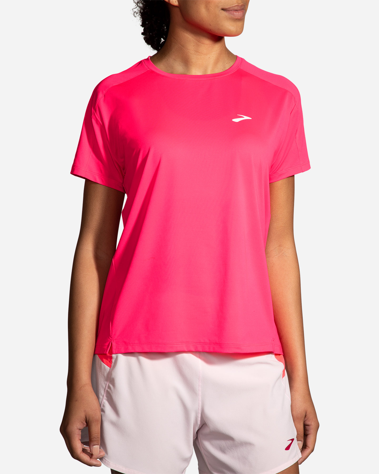 T-shirt running BROOKS SPRINT FREE SHORT SLEEVE 2.0 W - Rosa - 1 | Cisalfa Sport