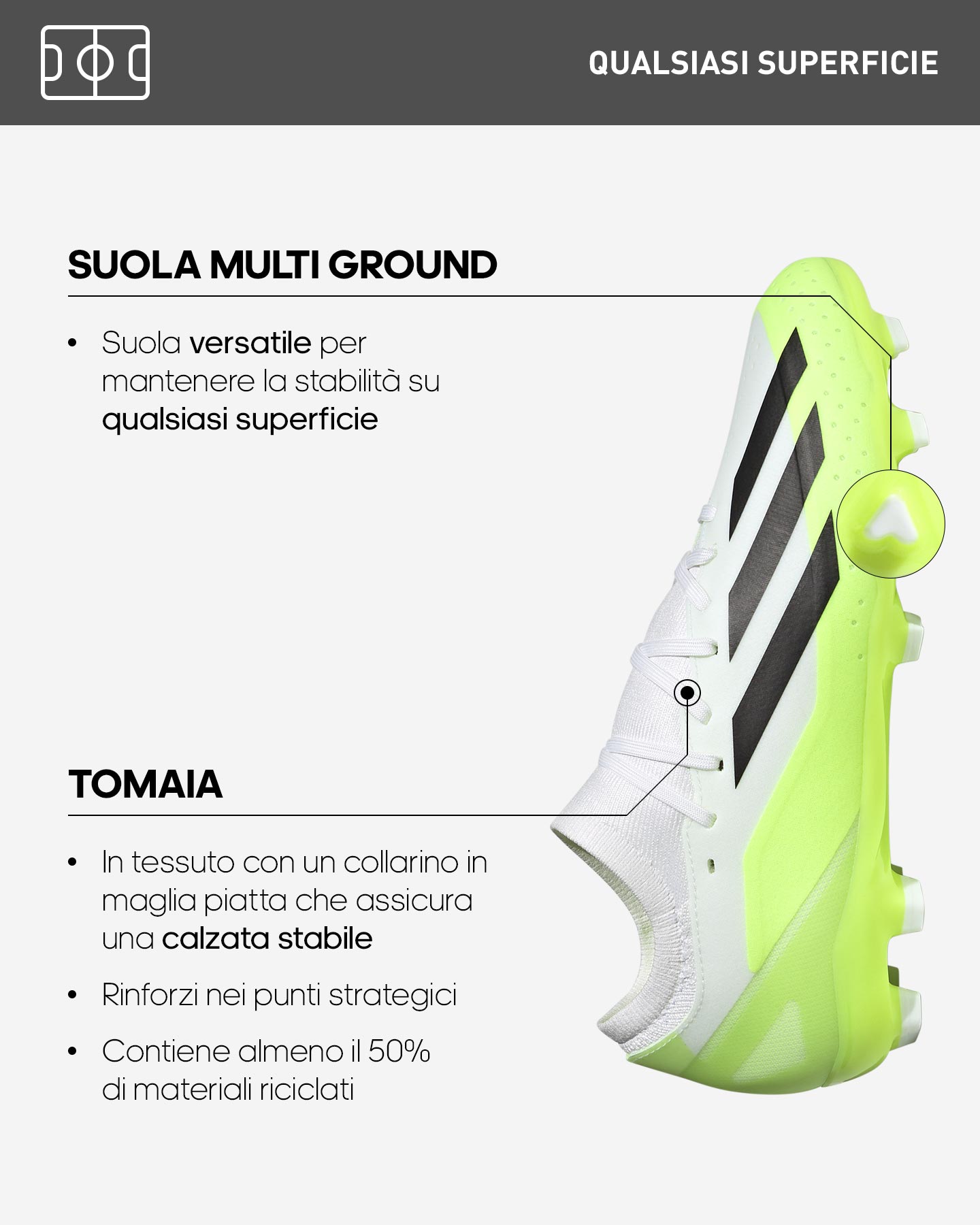 Scarpe calcio ADIDAS X CRAZYFAST 3 MG M - Color mix - 1 | Cisalfa Sport