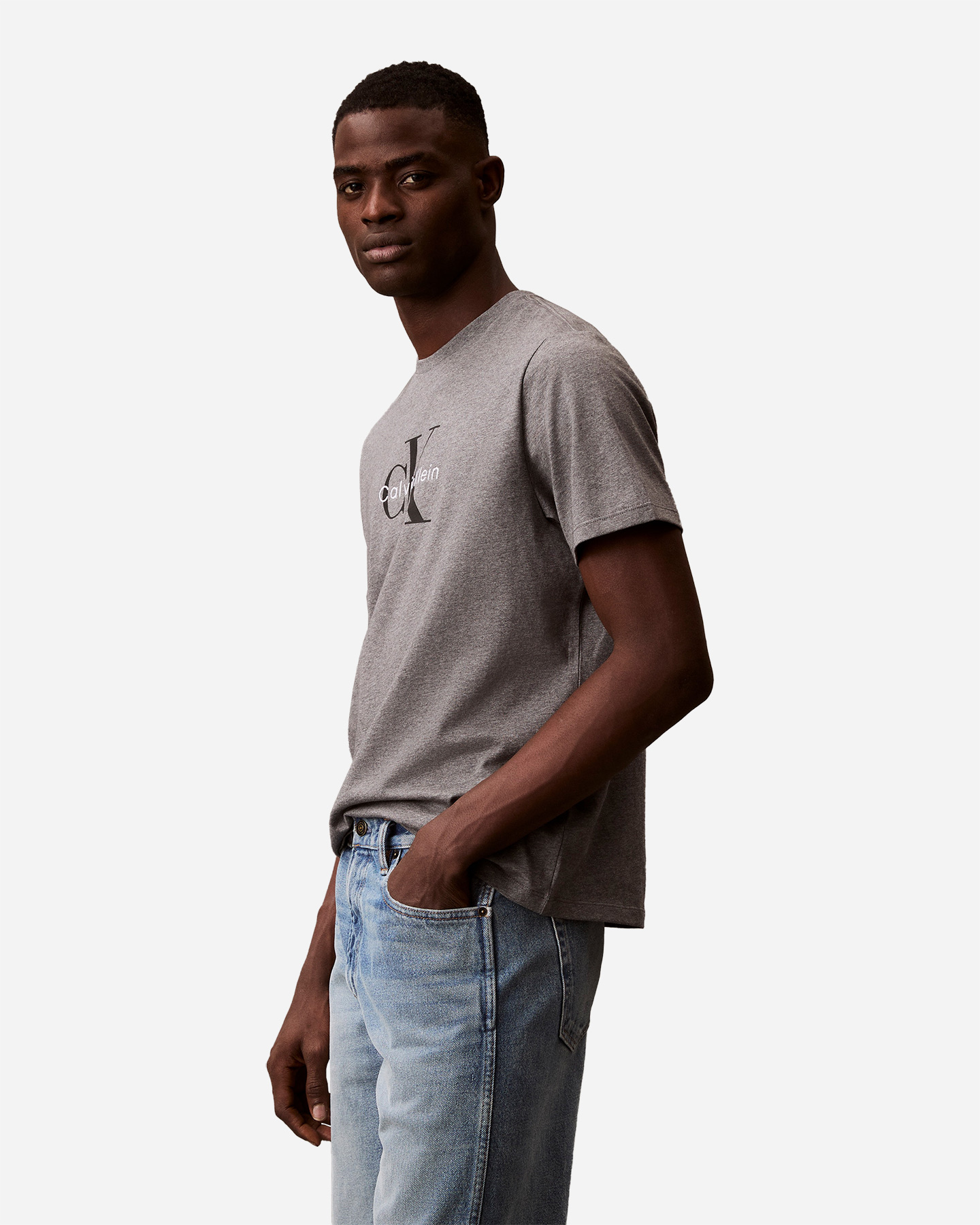 T-shirt CALVIN KLEIN JEANS HERO MONOLOGO M - Grigio - 2 | Cisalfa Sport