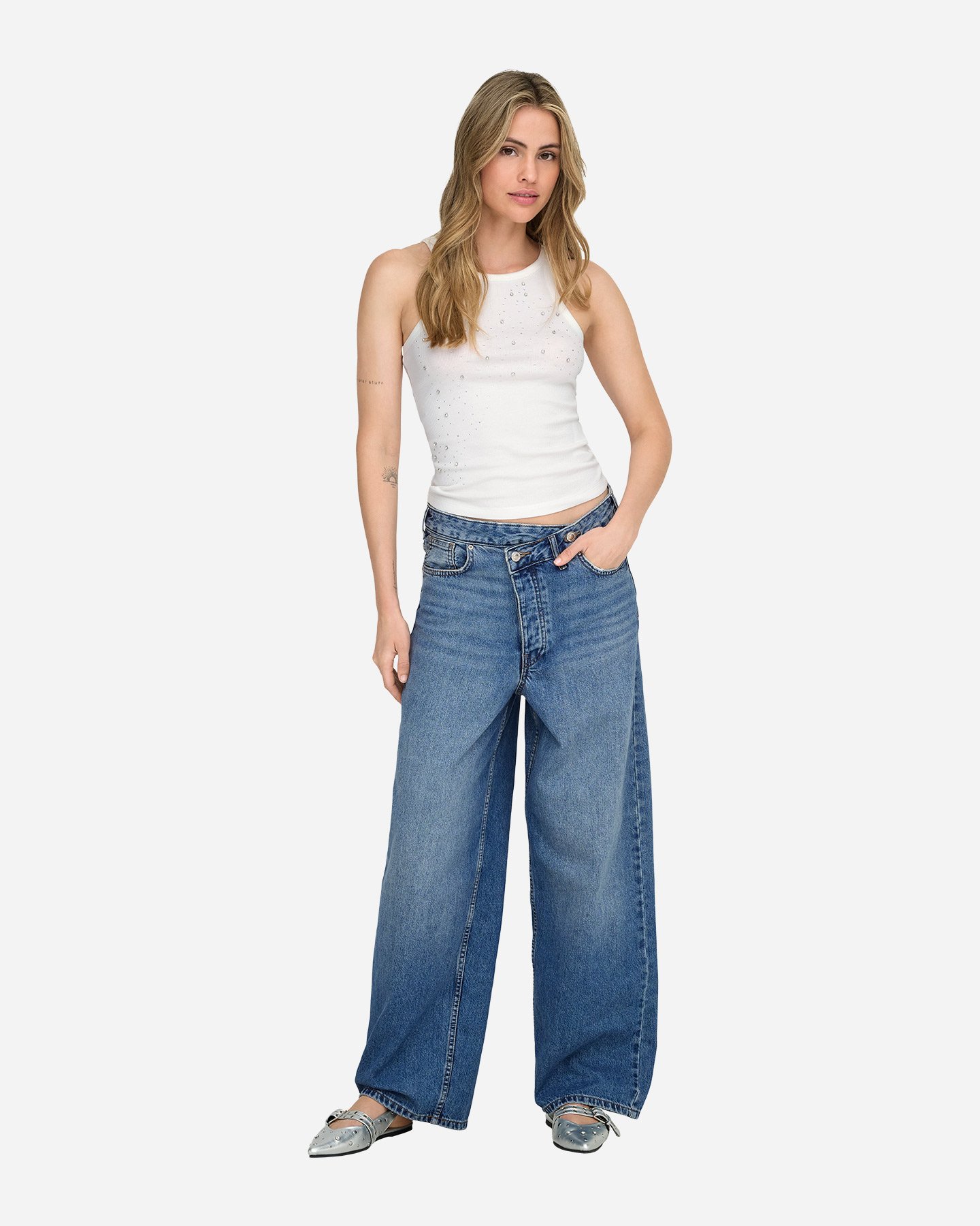 Canotta ONLY FILIZ STRASS W - Bianco - 2 | Cisalfa Sport