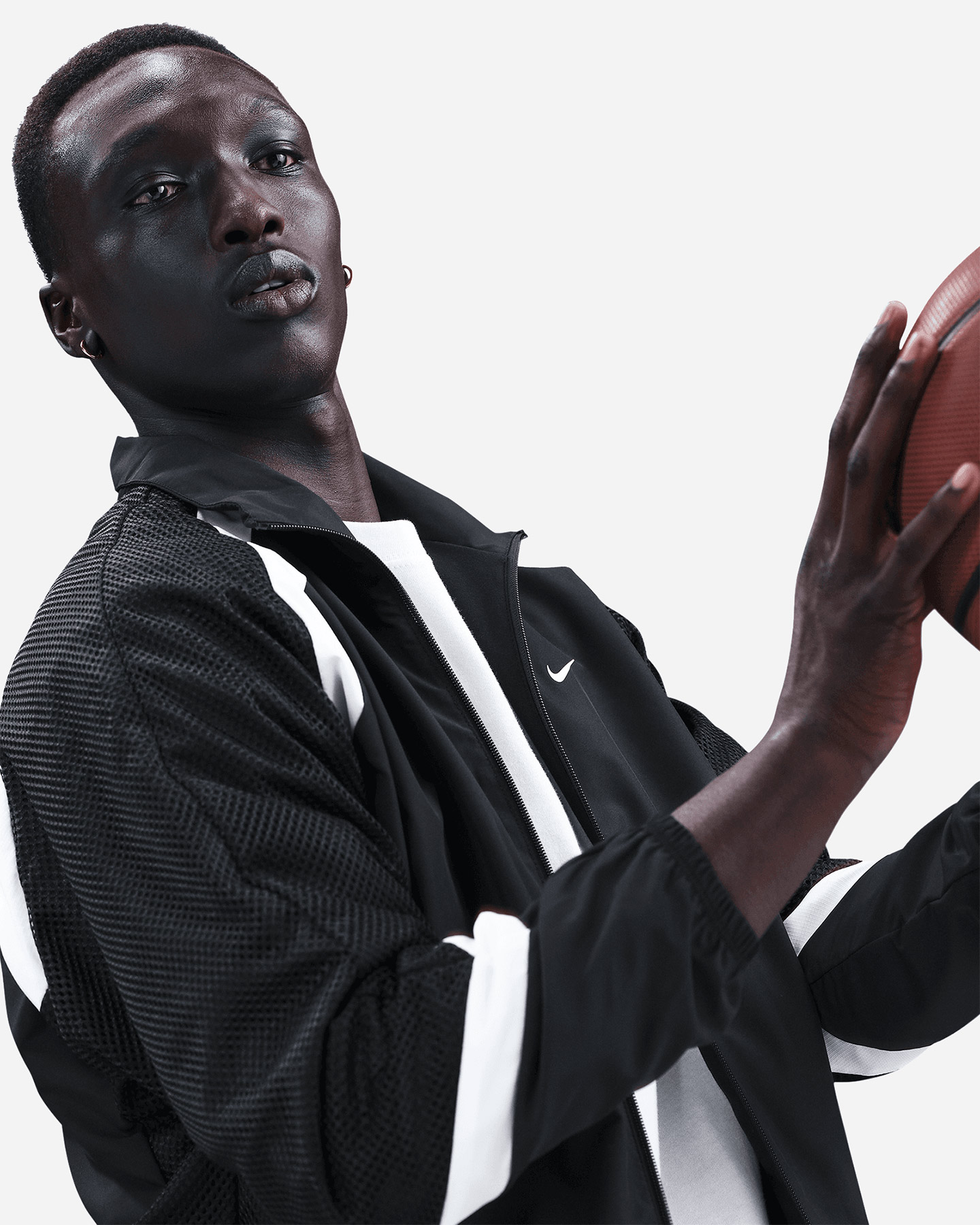 Felpa NIKE TRACKTOP BASKET MESH GRAPHIC BACK M - Nero - 4 | Cisalfa Sport