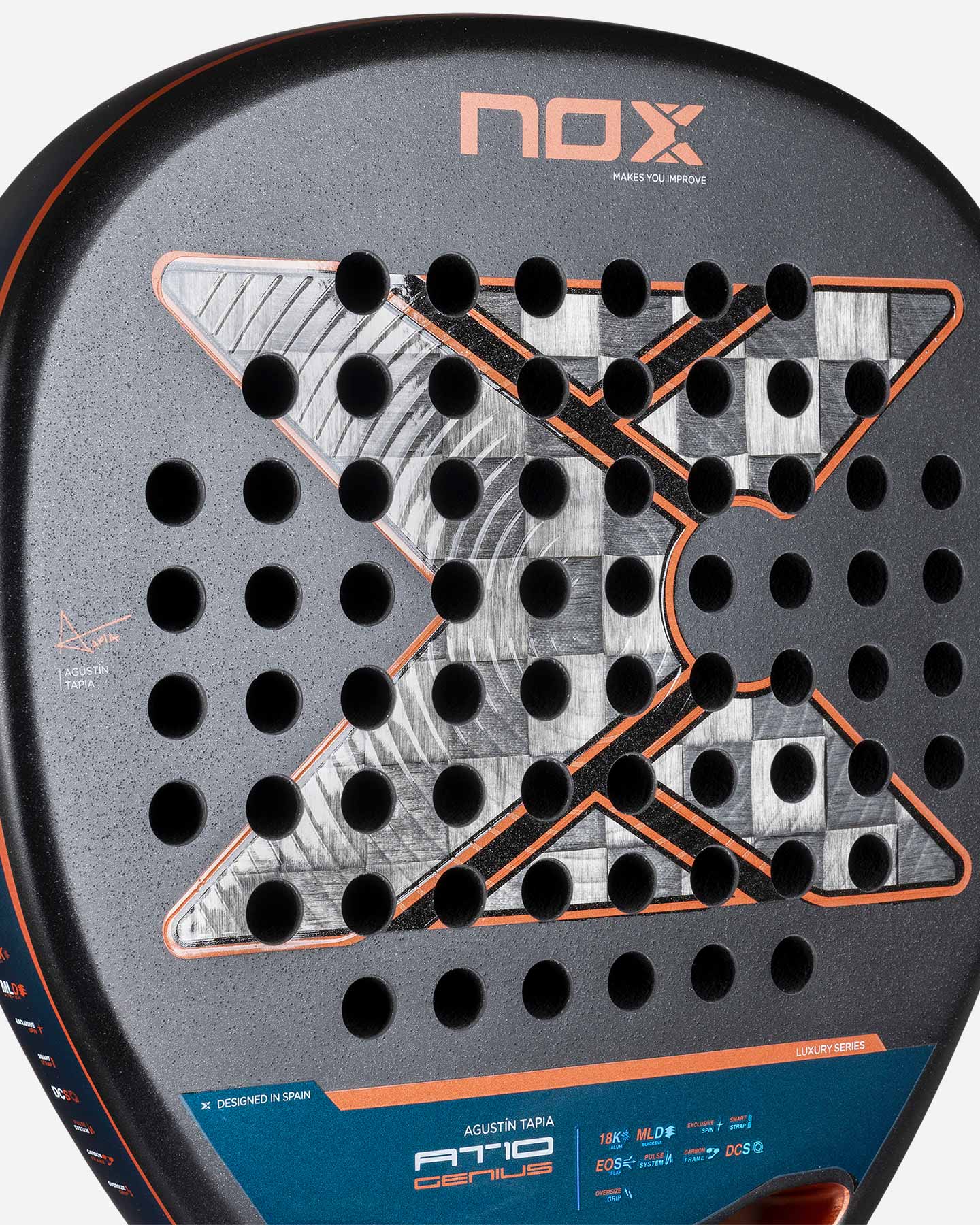 Racchetta padel performance NOX AT10 GENIUS ATTACK 18K  - Nero - 4 | Cisalfa Sport
