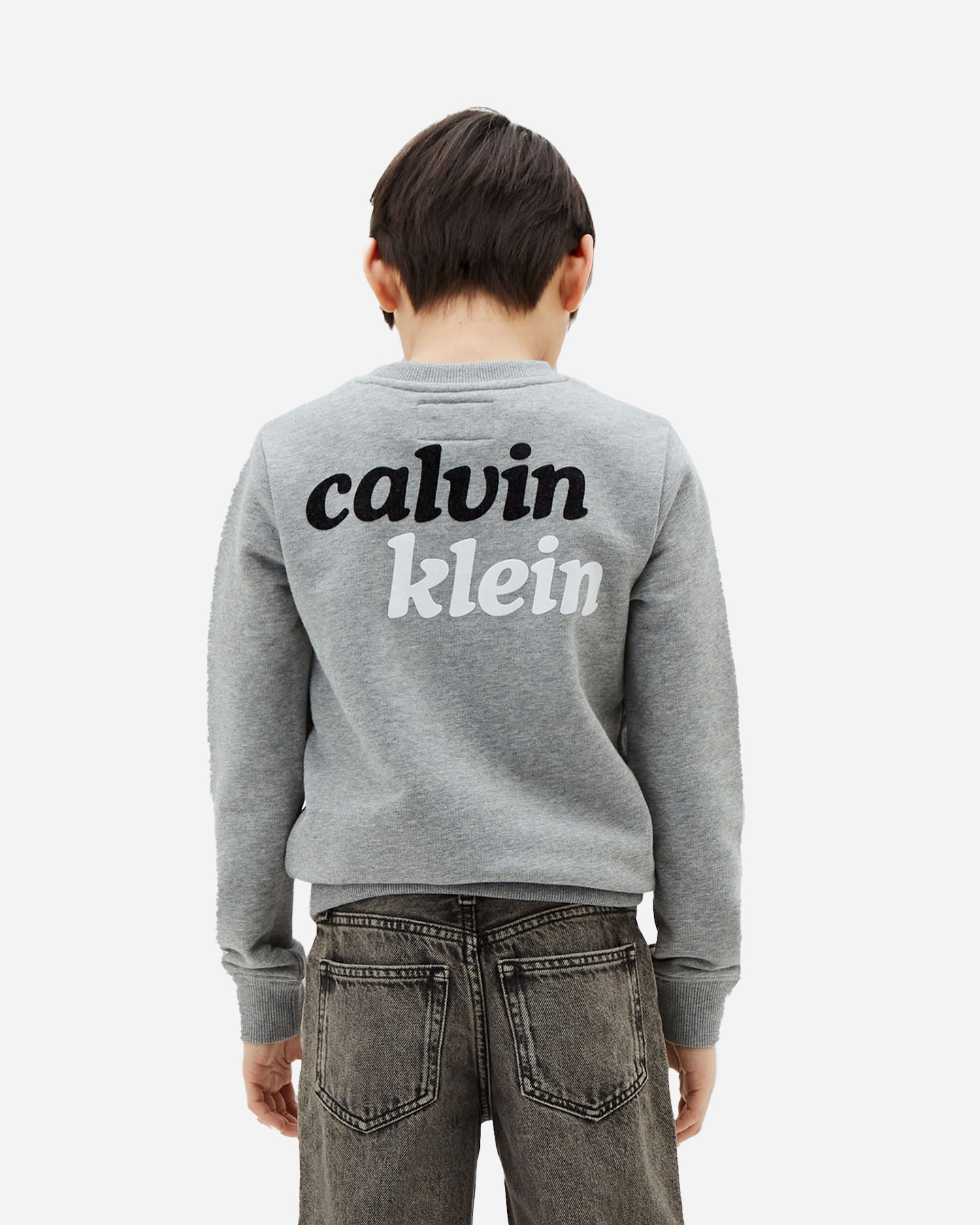 Felpa CALVIN KLEIN JEANS BACK PRINT JR - Grigio - 2 | Cisalfa Sport