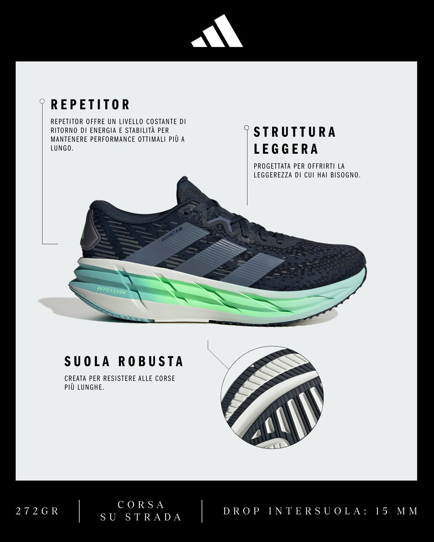 Scarpe running ADIDAS ADISTAR 4 M - Color mix - 1 | Cisalfa Sport