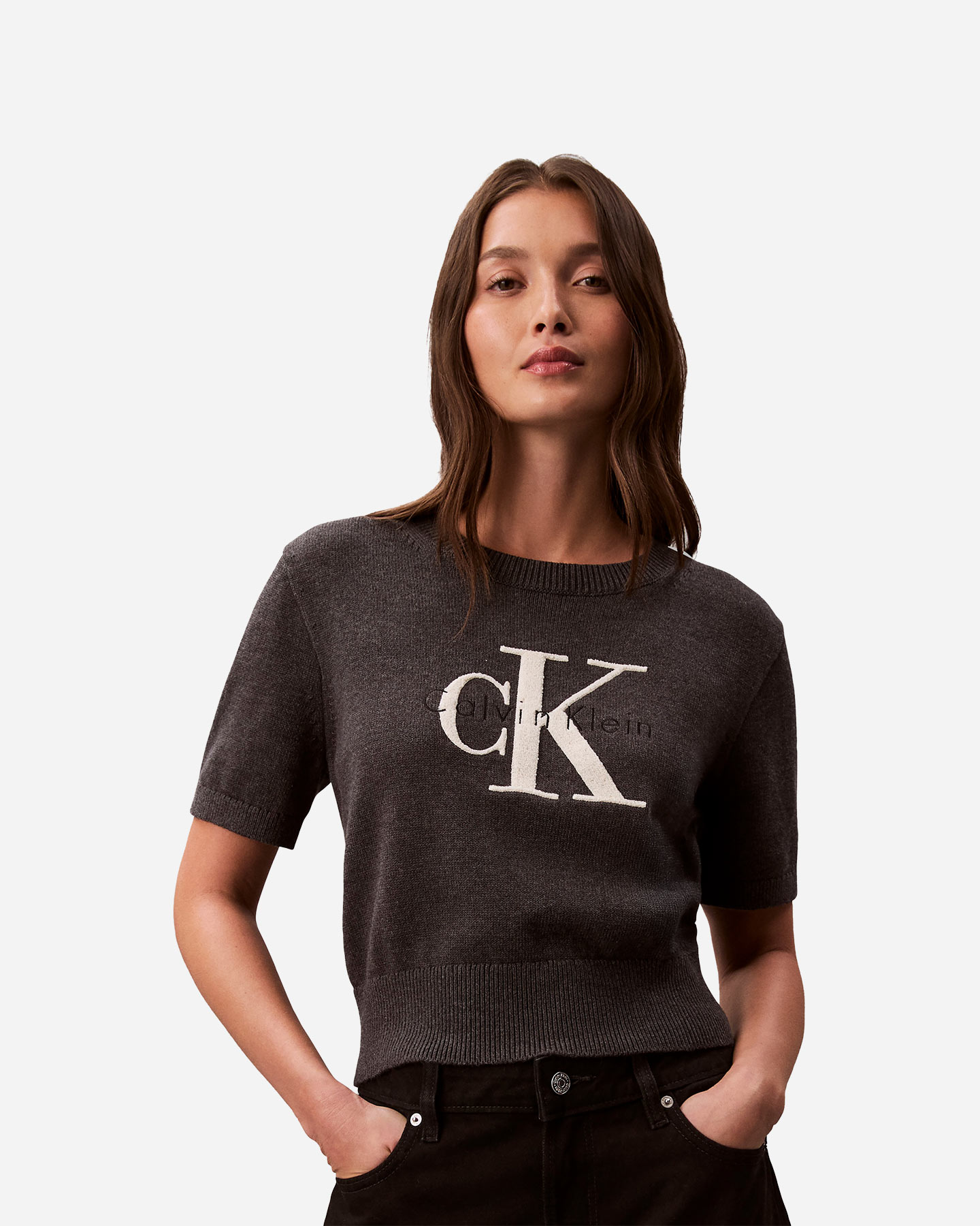 Maglione CALVIN KLEIN JEANS LOGO W - Grigio - 1 | Cisalfa Sport
