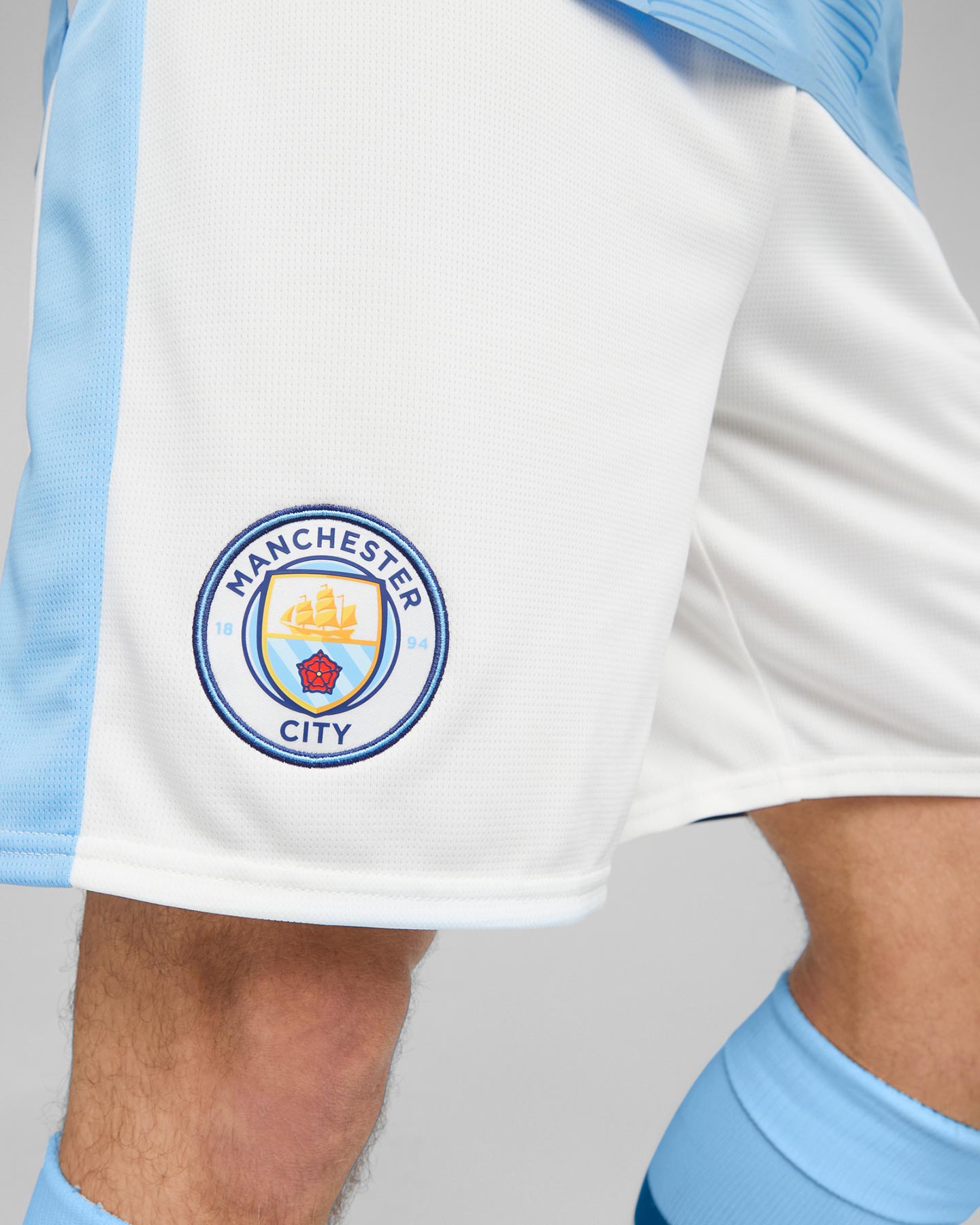 Pantaloncini calcio ufficiali PUMA MANCHESTER CITY HOME 23-24 M - Bianco - 4 | Cisalfa Sport